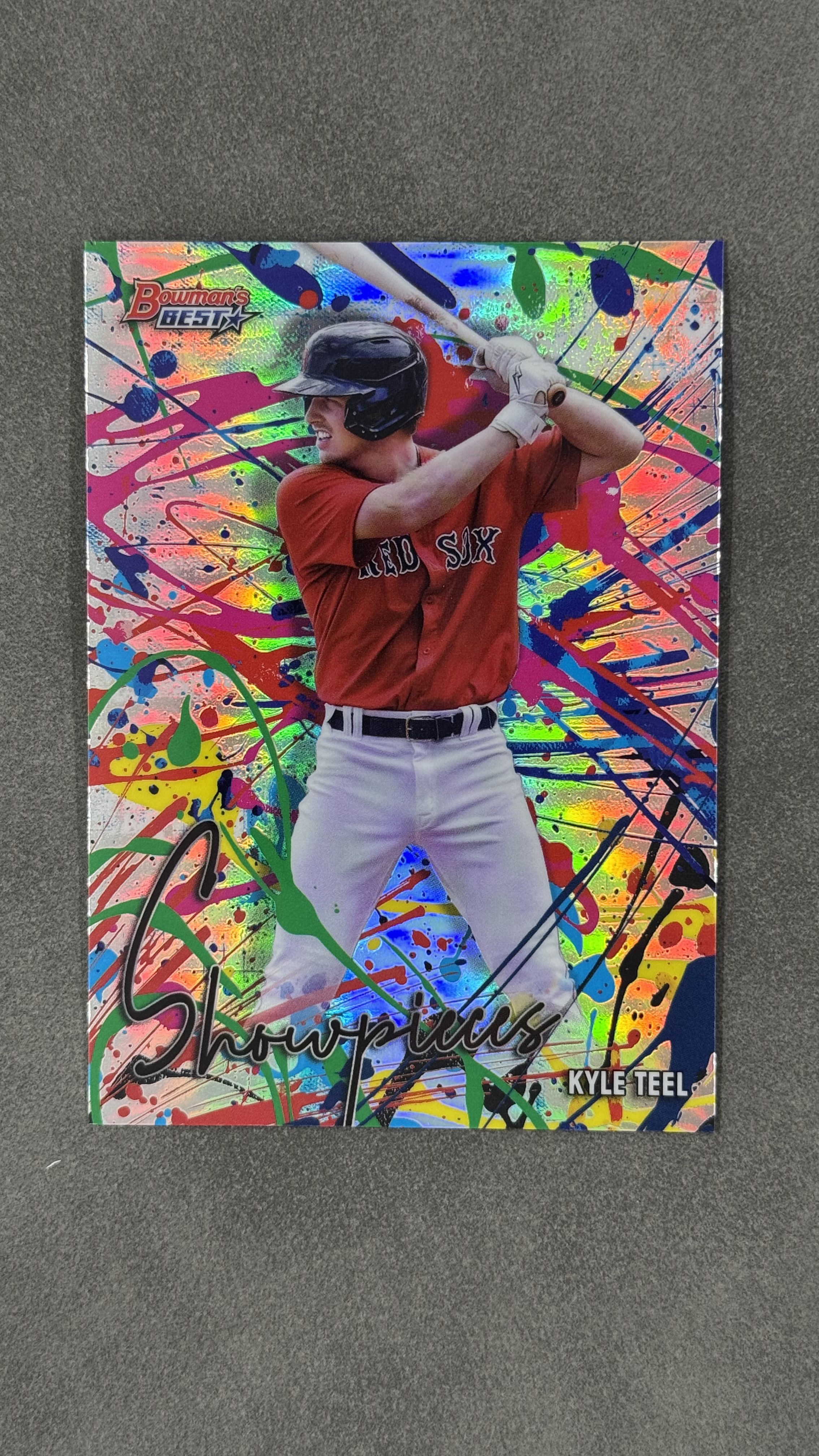 2024 Topps Bowman Kyle Teel #BS-10 芝加哥白袜队 凯尔・蒂尔 2023年第一轮第 14 顺位 已登板大联盟完成首秀 泼墨特卡 折射好看 未来可期 值得收藏