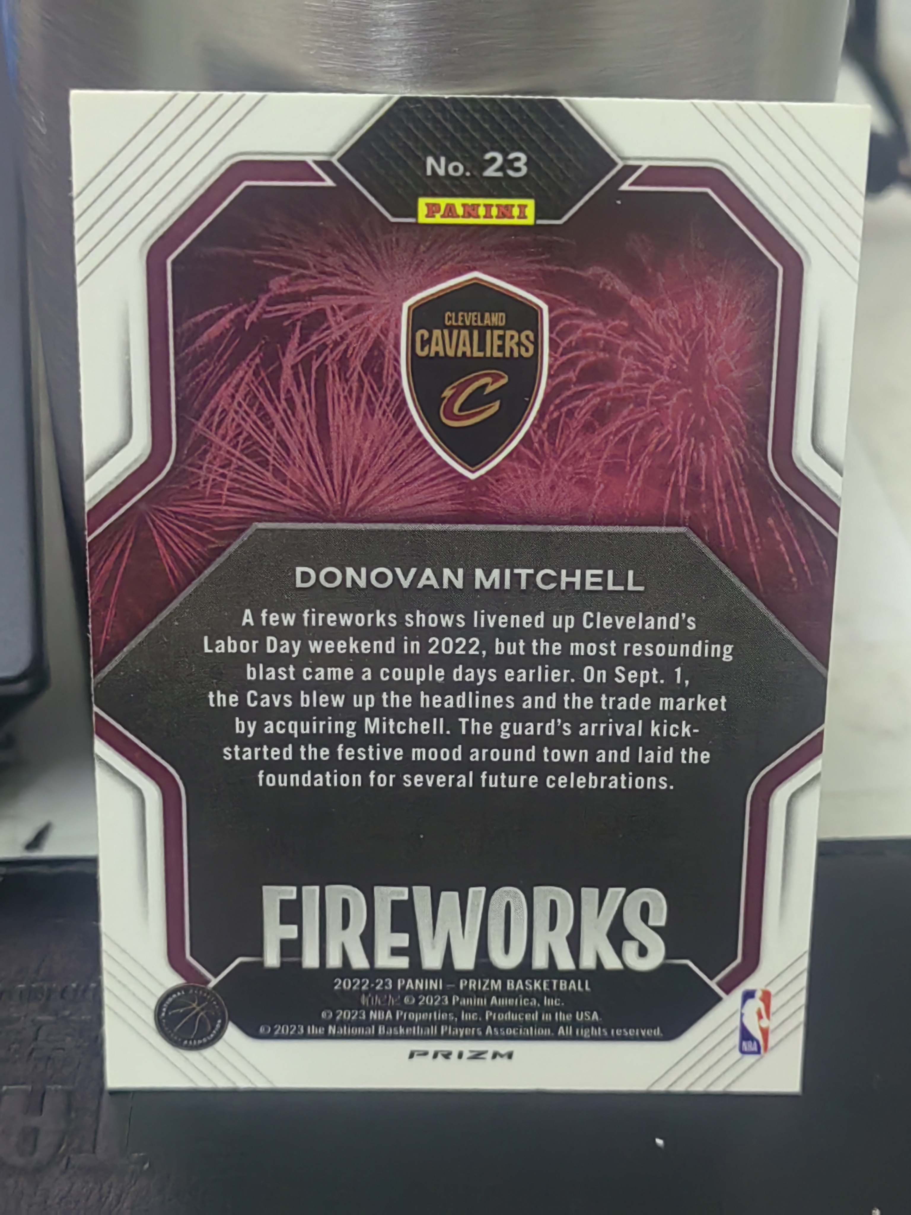 2022-23 Panini Prizm Donovan Mitchell PZ 多诺万 米切尔 骑士 泡泡折 烟花 特卡 篮 白边白角 不保卡品 卡品如图