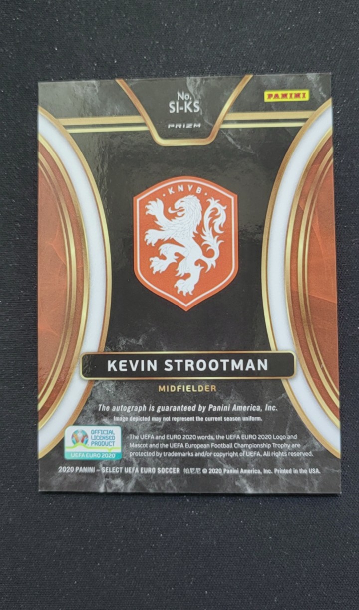 【UCS拍卖 zk0124】2020 Panini Select 欧洲杯 签字 银折 荷兰 Kevin Strootman 凯文-斯特罗曼 卡品如图