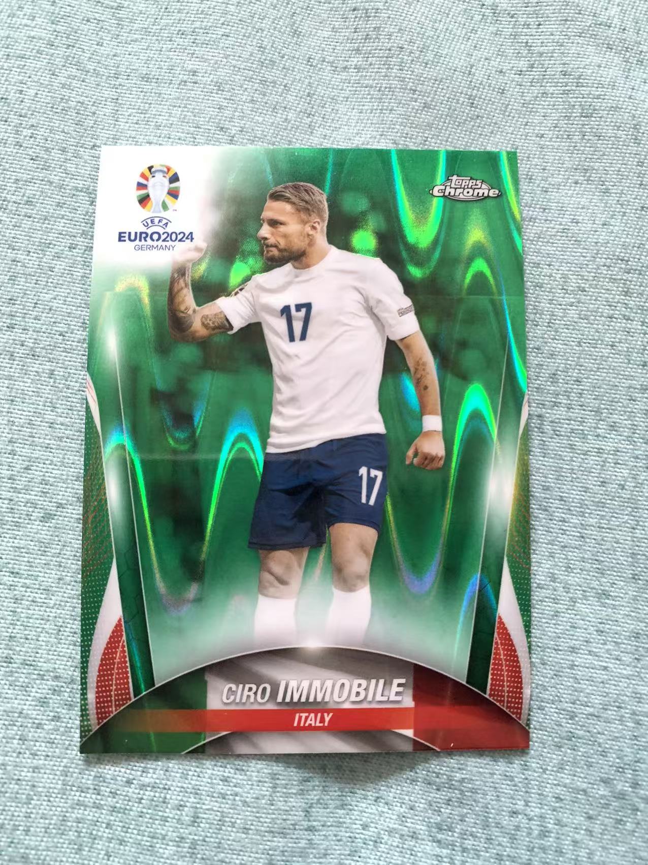 2024 Topps Chrome Ciro Immobile 因莫比莱 意大利 绿熔岩折 折射 TC欧洲杯元年系列 卡品如图