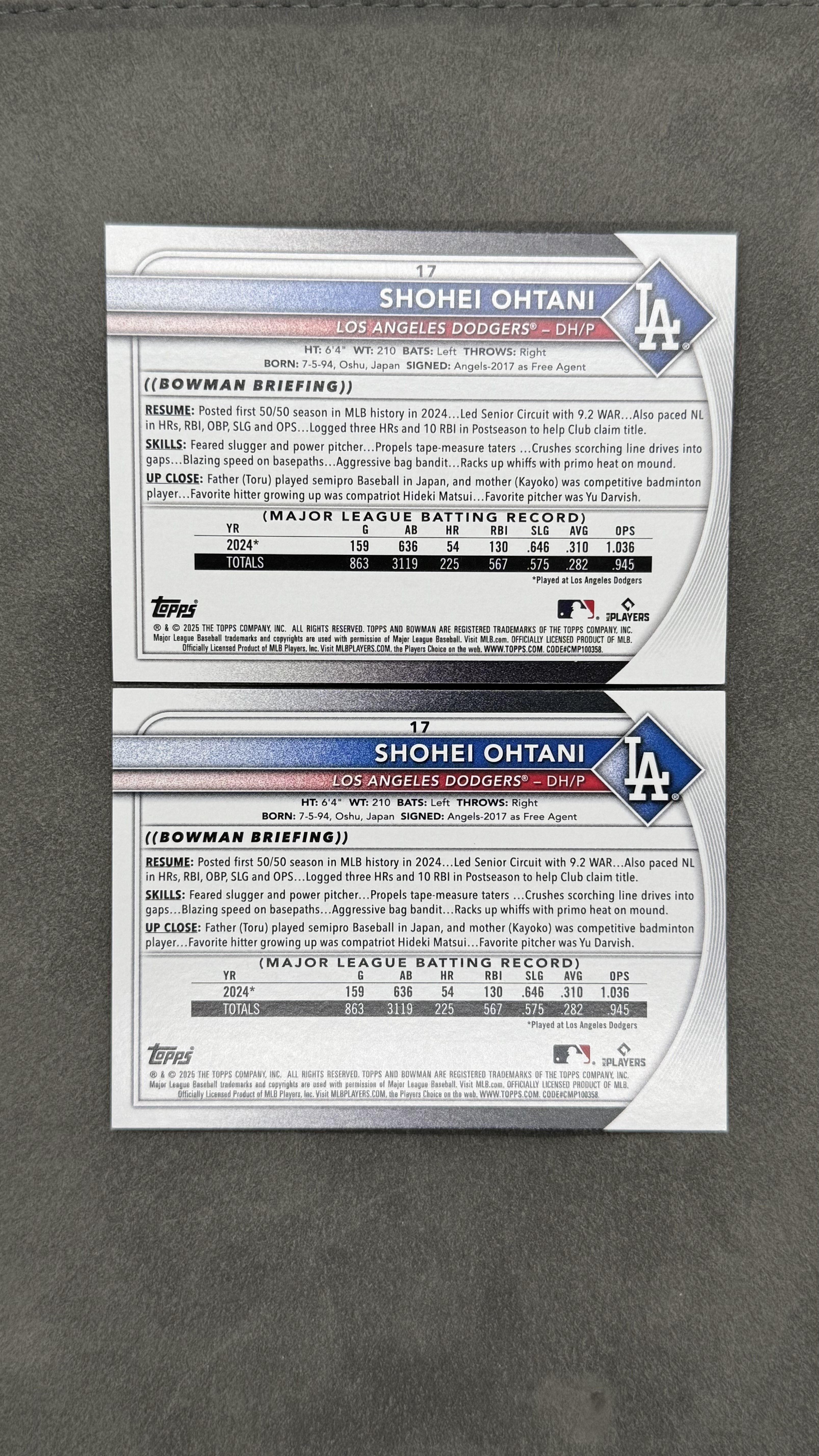 2025 Bowman Shohei Ohtani 道奇队 大谷翔平 base 一图打包