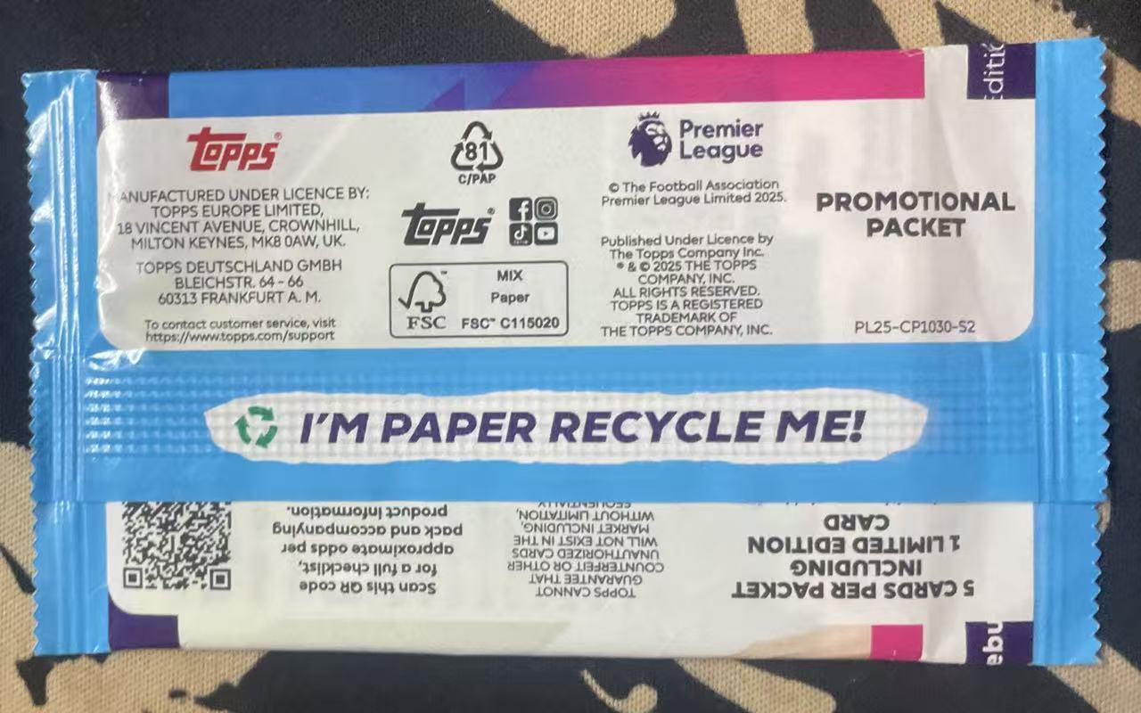 2026 Topps Premier 恩古莫哈 英超 原封单包 博恩古莫哈 新秀带编折射 好人签字 单包5张 b费 哈兰德 值得投资 (猴子卡社)
