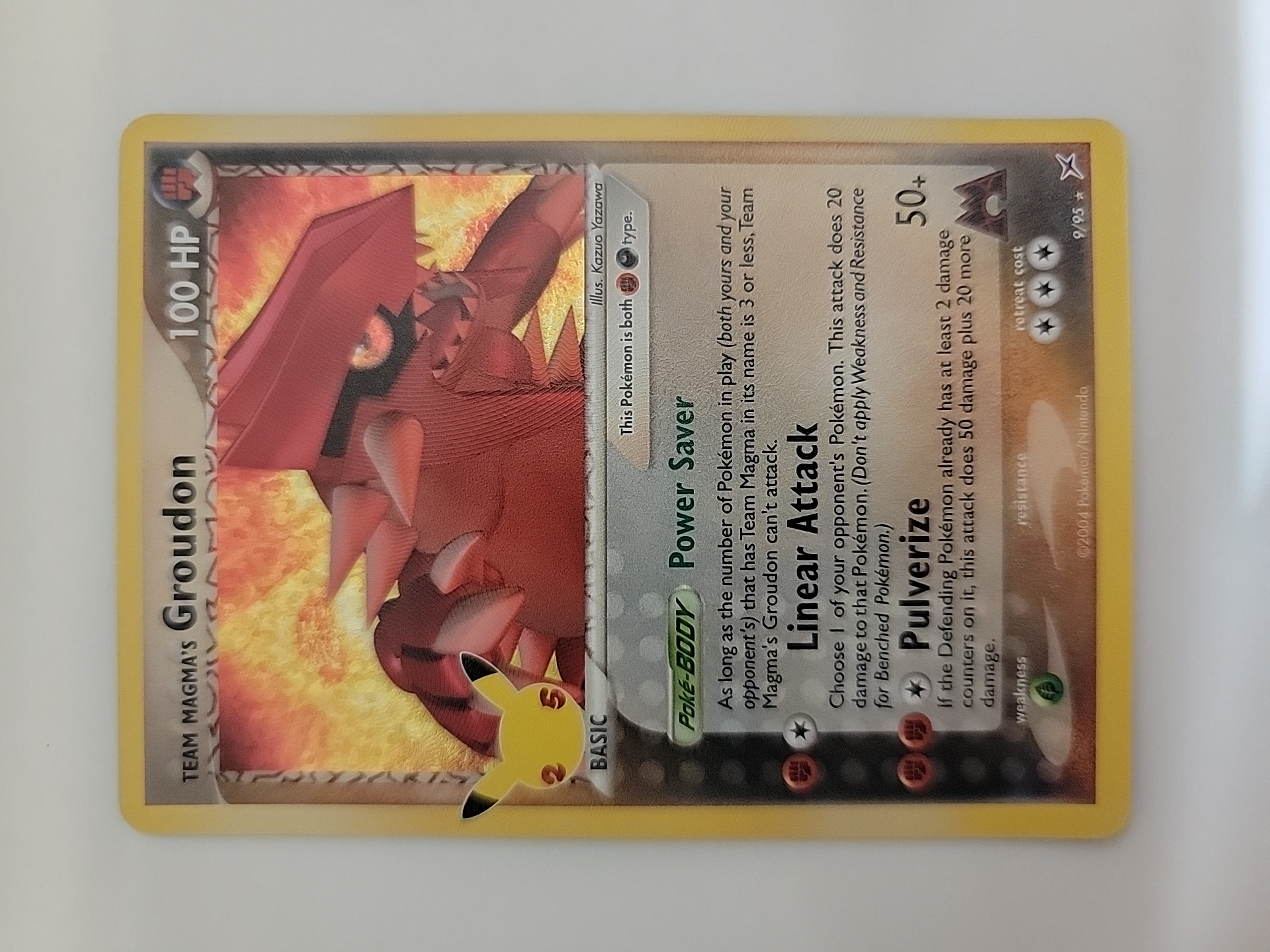 2004 Pokemon TCG EX系列 熔岩队的固拉多 en 【卡少爷卡社】PTCG 宝可梦 美版 EX 熔岩队VS海洋队 25周年特典卡 9/95 孤傲