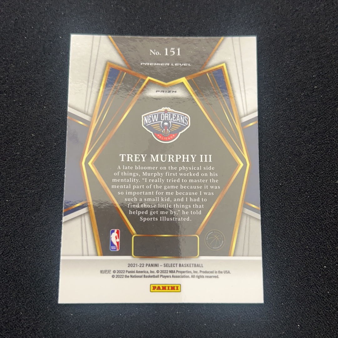 2021-22 Panini Select Trey Murphy III 【小V代拍】特雷 墨菲三世 鹈鹕 大比例 虎皮 新秀 rc 卡品如图【咬人猫】z