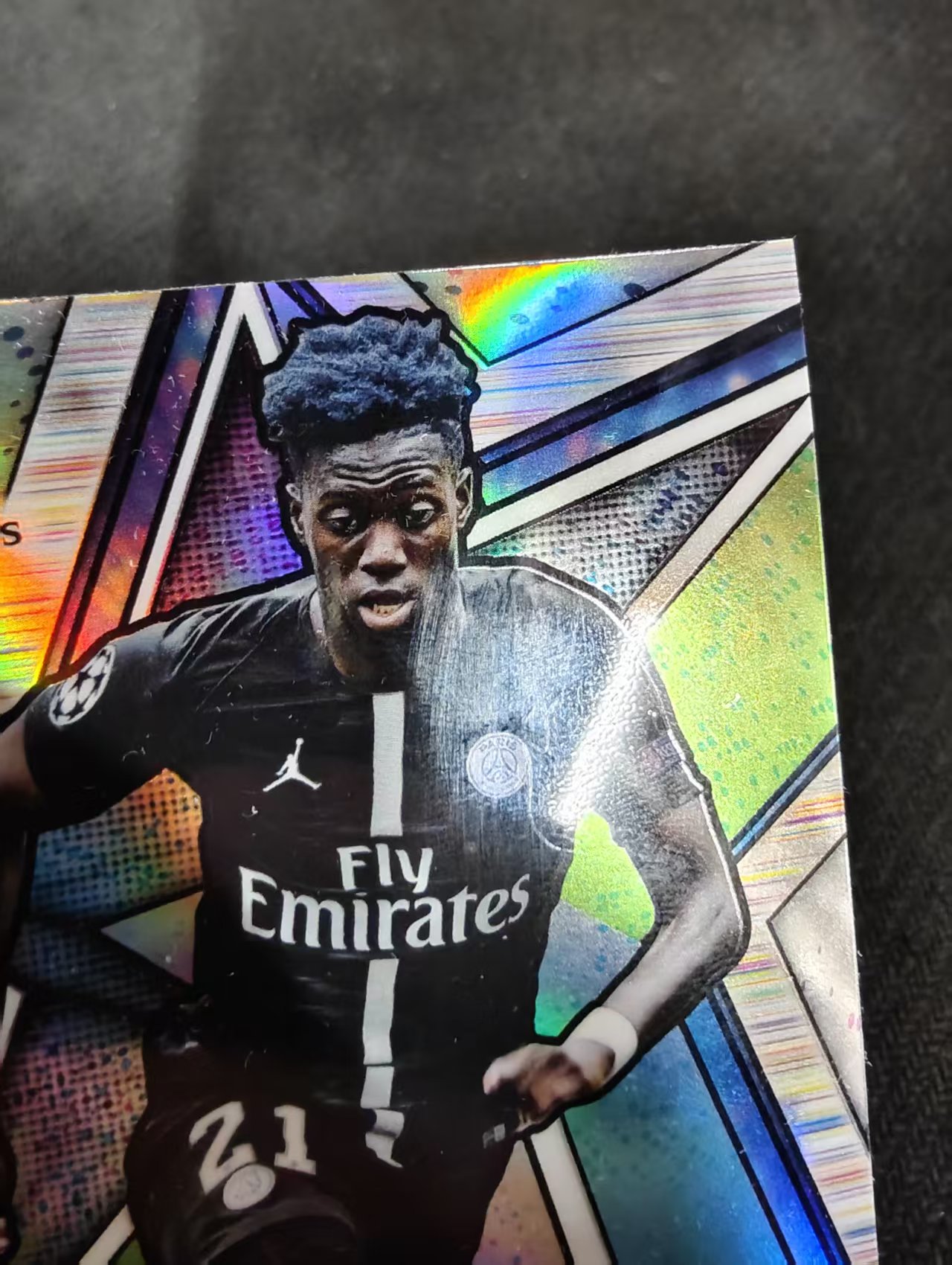 【可合并,不累计】2019-20 Topps Chrome Timothy Weah 欧冠 里尔 蒂莫西 维阿 美国 尤文图斯 未来之星 银折 划痕 边角瑕疵