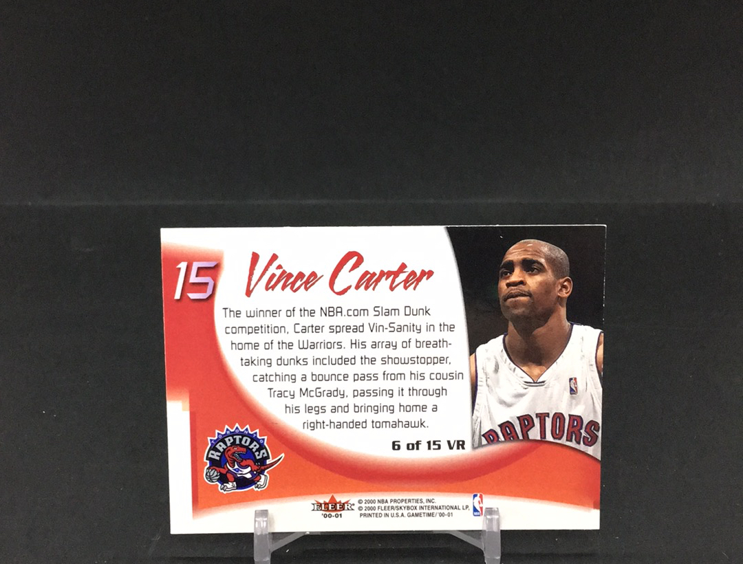 【DC拍卖】11.19 FLEER GAME TIME 大比例特卡 经典老特 实卡美如画 四大分卫之一 名人堂巨星 NBA历史最强扣将 半人半神 文斯 卡特(微瑕)