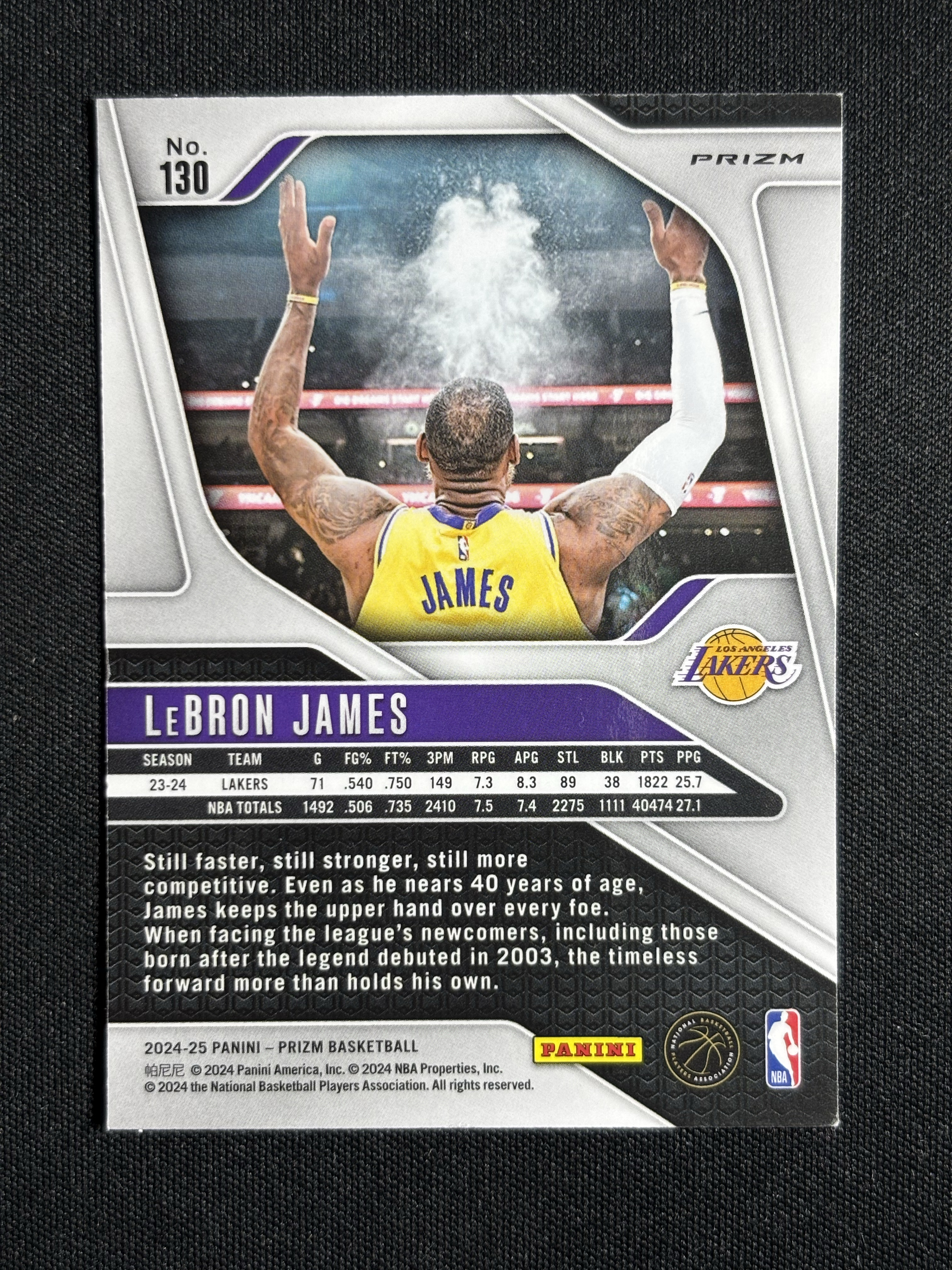 2024-25 Panini Prizm LeBron James 「墨色拍卖」篮球Pz 湖人 勒布朗 詹姆斯 Base 粉碎冰 撒镁粉选图 卡品如图 BCH9