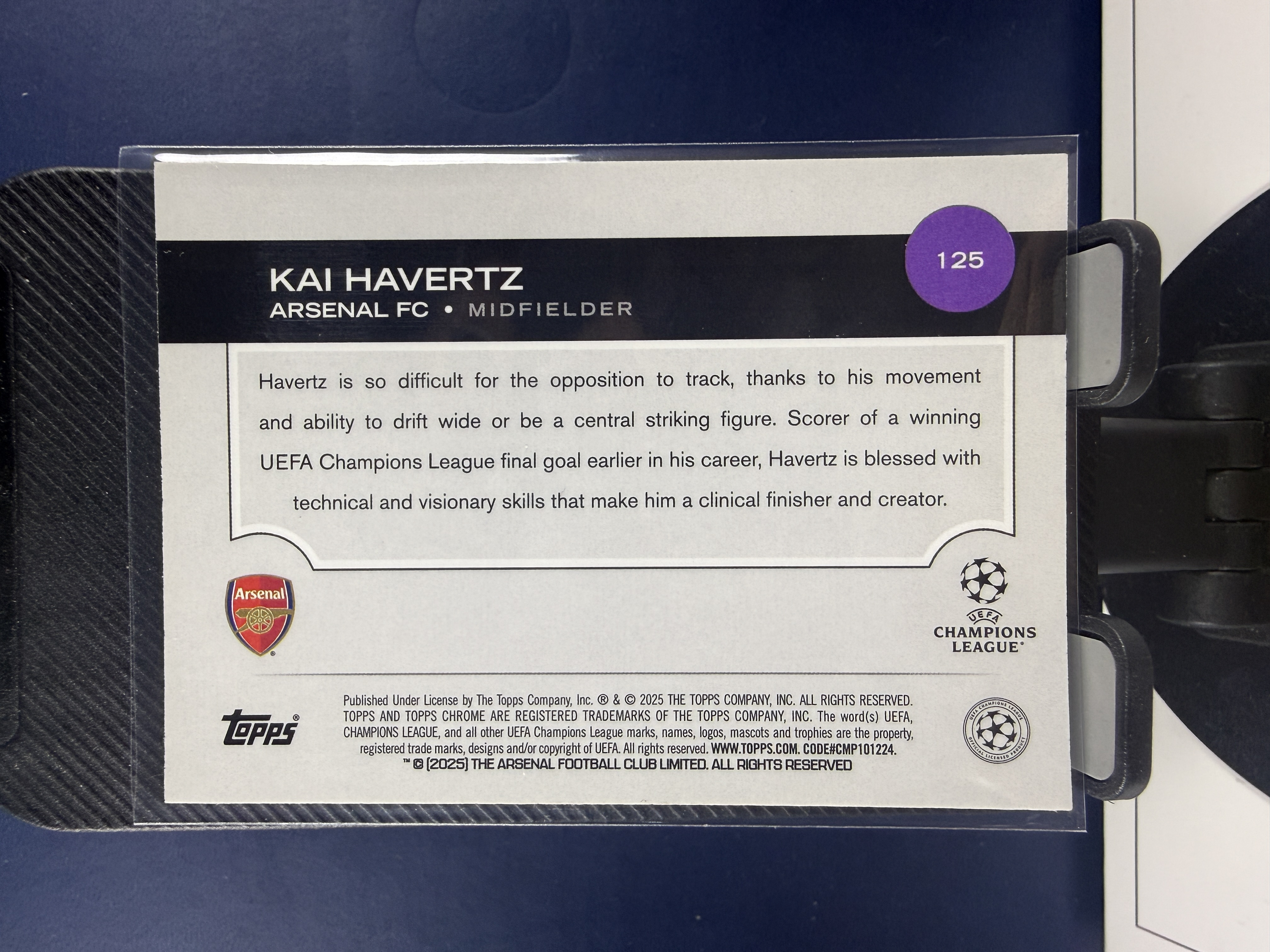 2024-25 Topps Chrome Kai Havertz TC 欧冠 阿森纳 凯哈弗茨 蓝折 150编 折射 收藏必备 (沸腾)