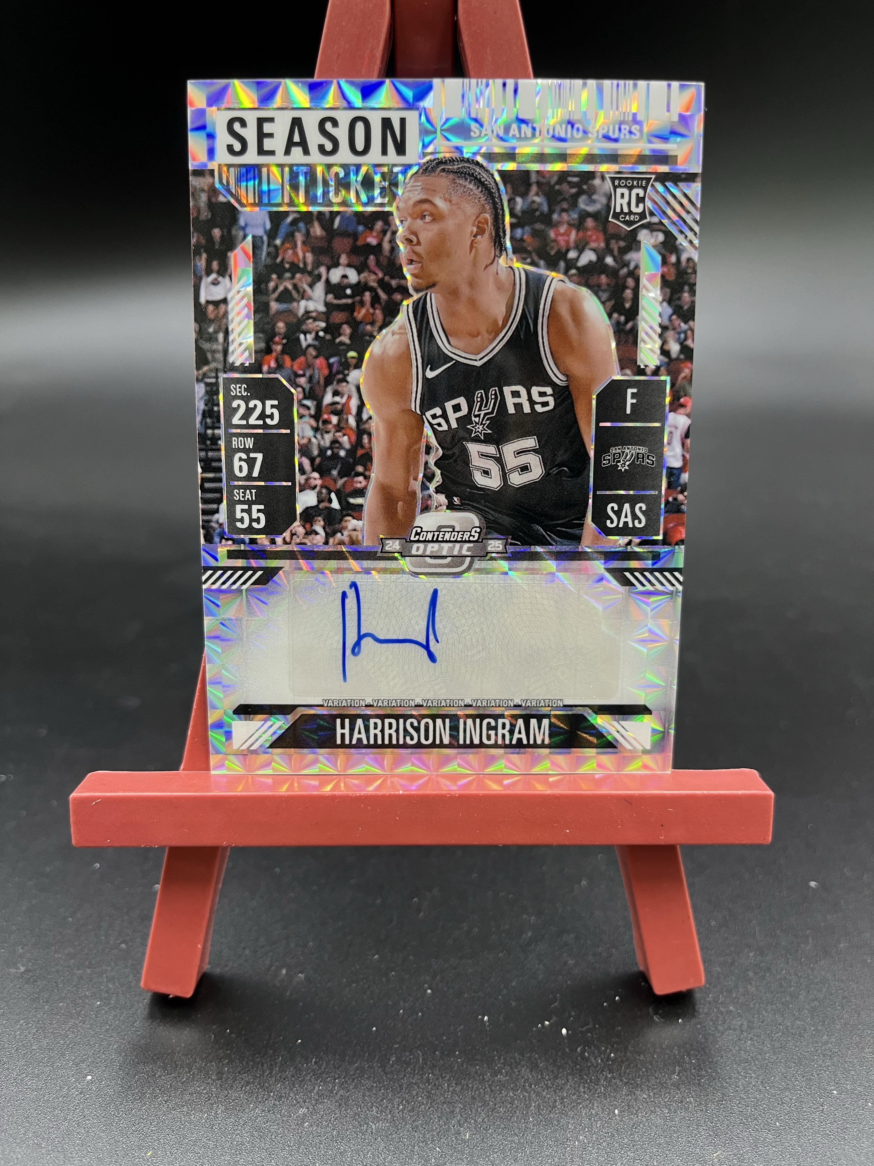 2024-25 Panini 球票optic Harrison Ingram 马刺 哈里森 英格拉姆 新秀RC 银马赛克折 银折 折射 球票插入签 签字 卡品如图【优质签字专场】04WZ