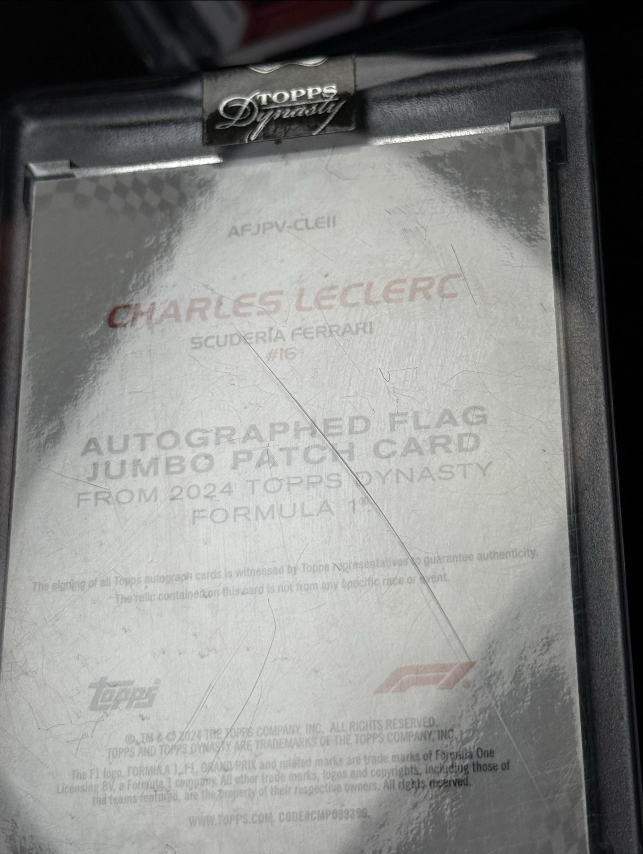 【炽焰拍卖】2024 Topps Dynasty F1 王朝 高端系列 法拉利车队 Charles Leclerc 夏尔 勒克莱尔 乐扣 1/1编 1of1 签字 卡签 大窗PA 摩纳哥国旗超暴力切割Patch 天命之子 原封砖微瑕 &施K