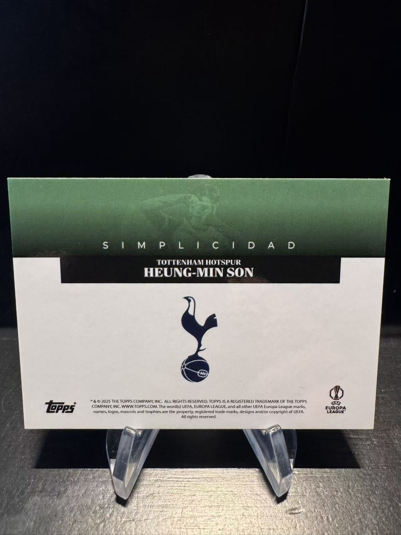 龖2025 Topps Simplicidad欧战极简 热刺 洛杉矶FC 韩国 Heung-Min Son孙兴慜 亚洲第一人 孙哥 绿折 47/99编 卡品如图 MJ002D