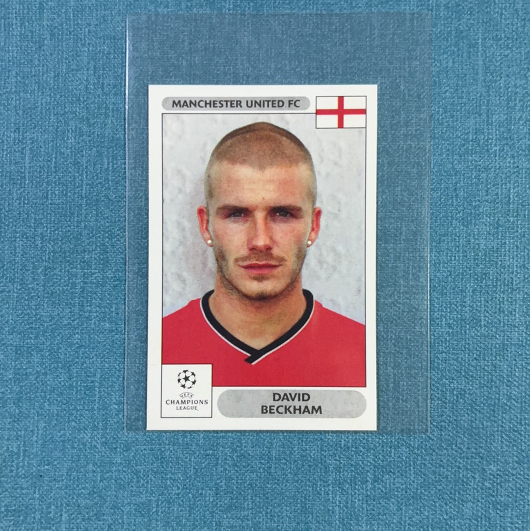 2000-01 Panini 欧冠 贴纸 David Beckham 小贝 贝克汉姆 曼联 皇家马德里 皇马 稀有老贴纸 卡品如图 DMG