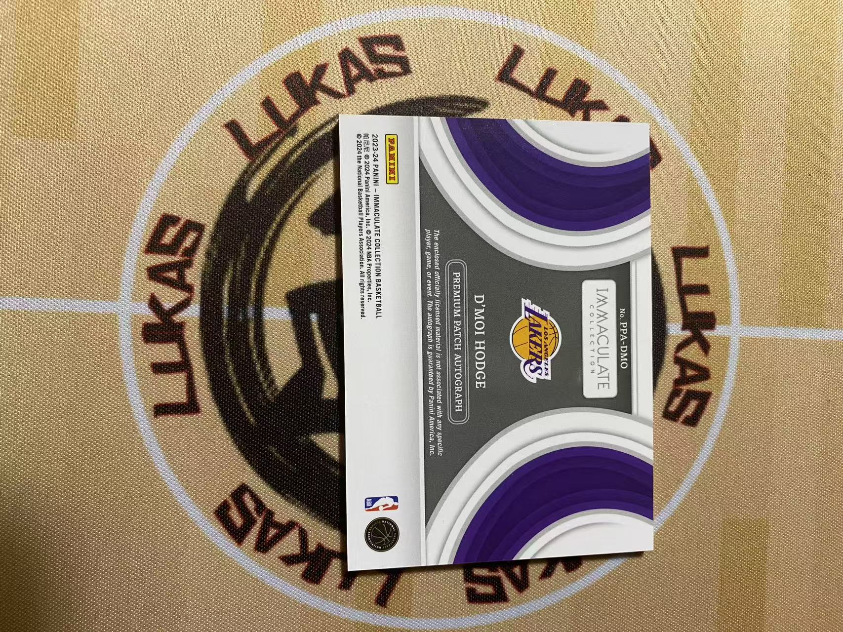 2023-24 Panini Immaculate D'Moi Hodge 撸卡厮 Lukas 德莫伊 霍奇 爱咪咪 湖人新秀 patch 球衣 签字卡 新秀签 卡签 rpa 27/50(春风)