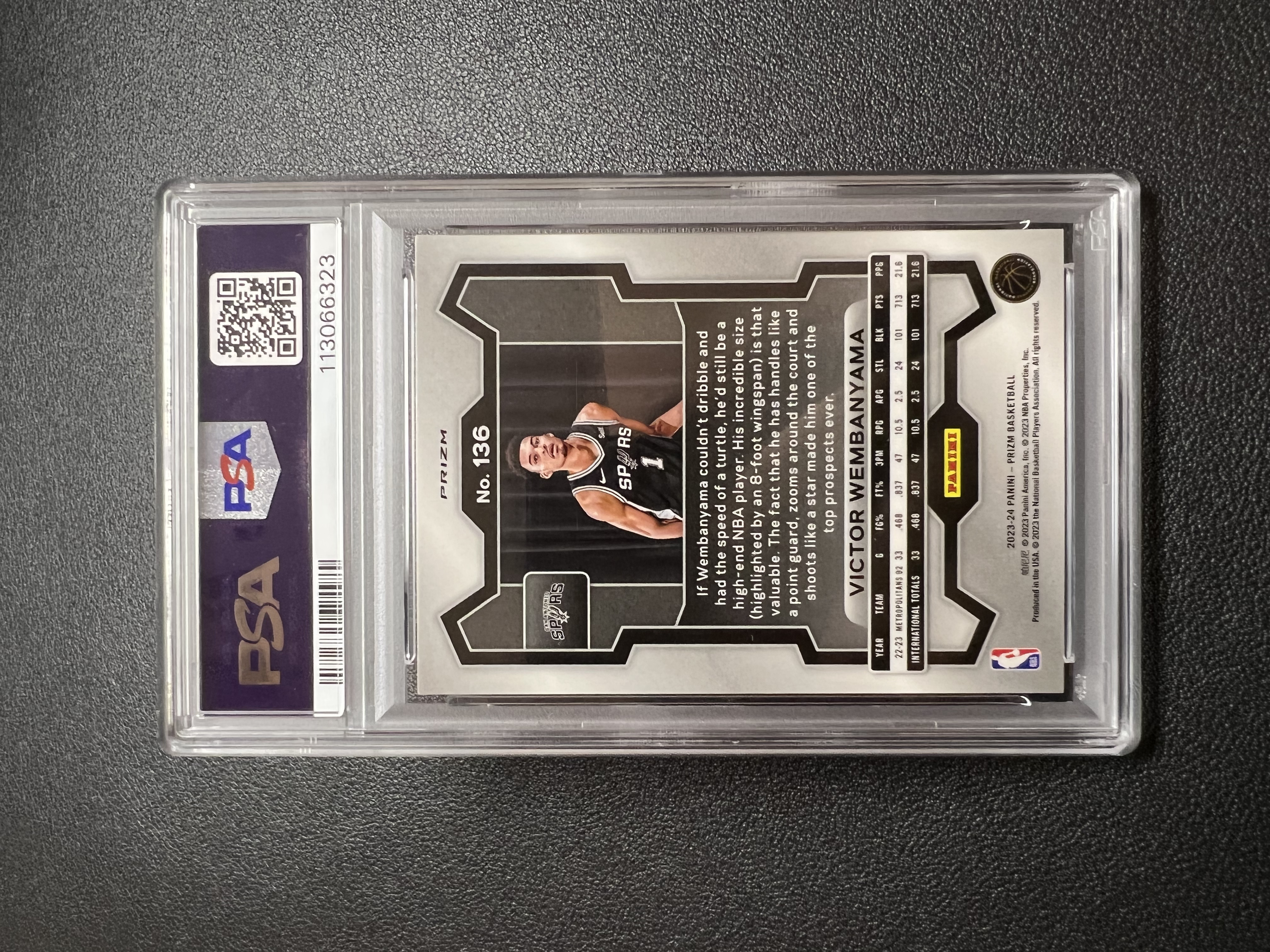 2023-24 Panini Prizm Victor Wembanyama 【星佑代卖】PZ 马刺 新秀 维克托 文班亚马 斑马 绿折 PSA9分 评级卡 收藏必备