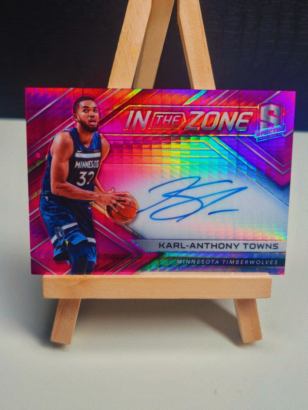 2017-18 Panini Spectra Karl Anthony Towns 光谱 安东尼唐斯 25/25尾编 签字 卡签 粉脉冲折 未来可期 爱德华兹 布伦森 森林狼 尼克斯 冲击nba冠军