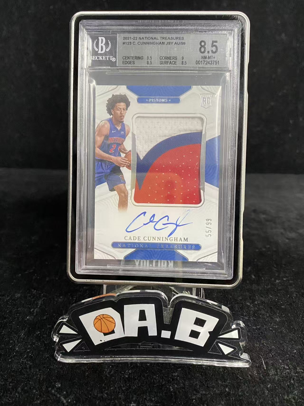 2021 Panini National Treasures Cade Cunningham BGS8.5【大彪】国宝新秀年 活塞 CC凯德坎宁安 康宁汉姆 卡签签字 球衣暴力切割正RPA 99编 赵