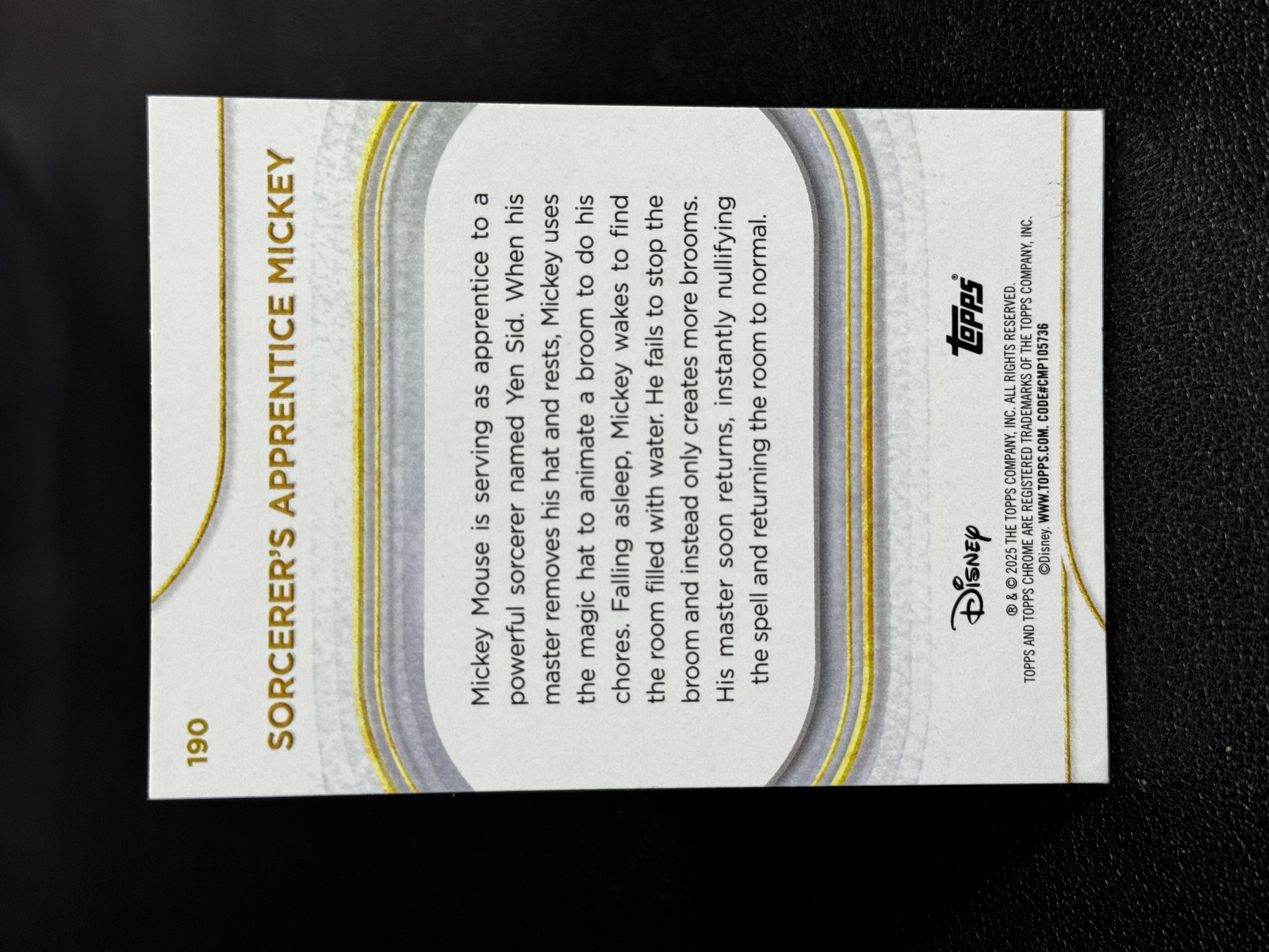 2025 Topps Disney Chrome TC 迪士尼 蓝宝石 绿折 碎冰折 99编 Sorcerer's Apprentice Mickey 魔法米奇 #190 LWLP