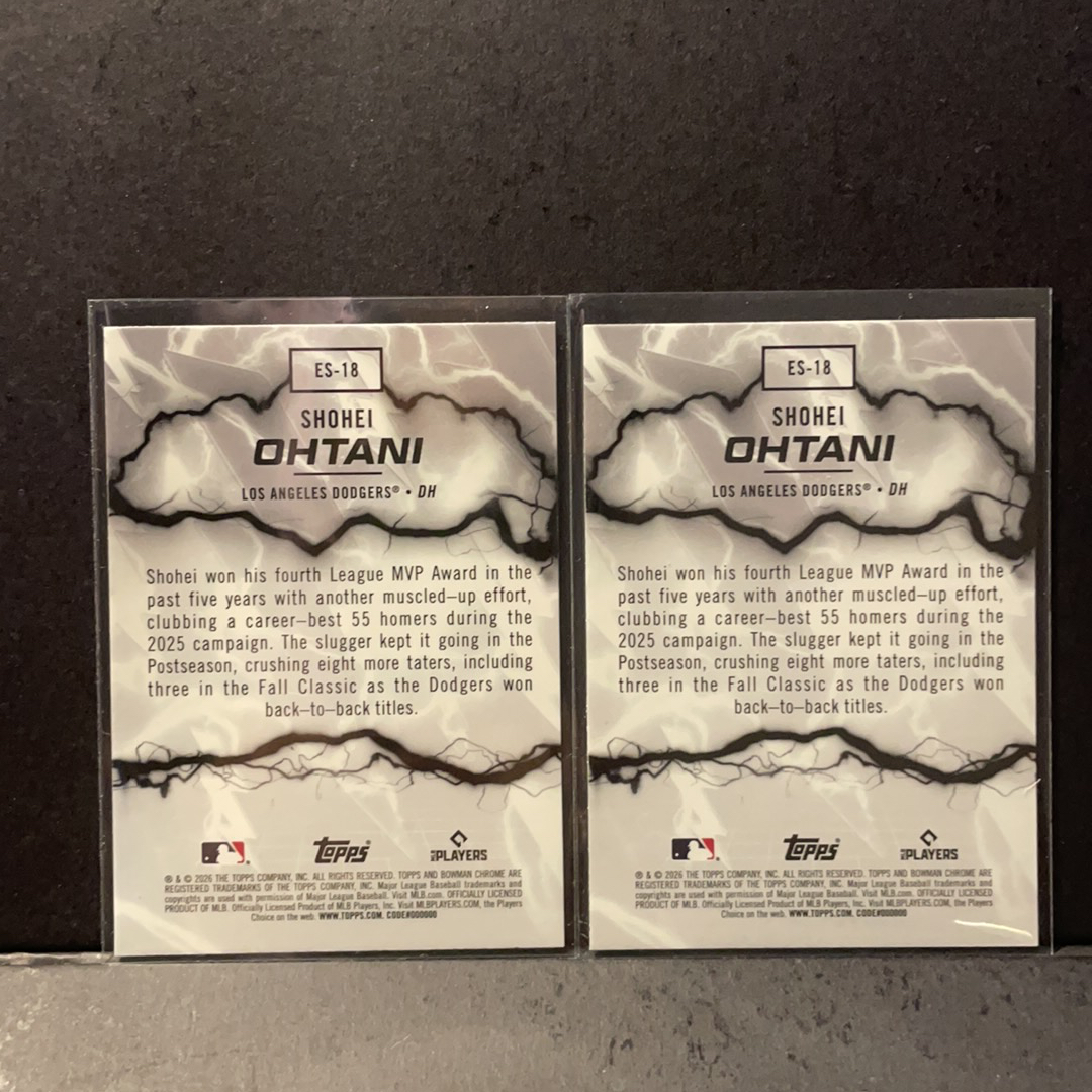 2026 Topps Bowman Shohei Ohtani RC 大谷翔平 谷子 洛杉矶道奇 雷霆打击折射特卡2张打包 2026 Topps Chrome Bowman Baseball棒球系列