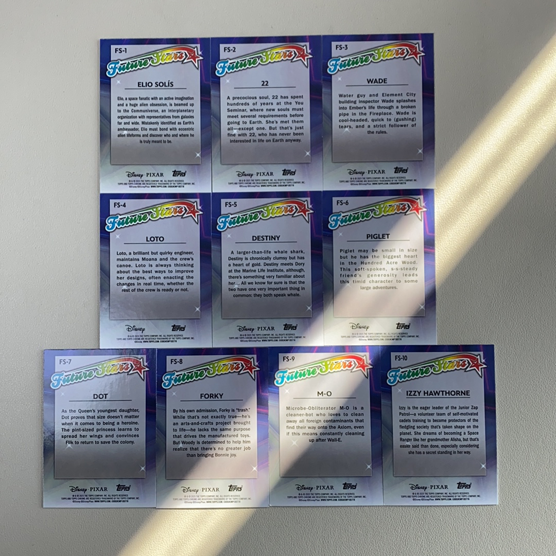 【弈卡代拍】2025 Topps Disney chrome 迪士尼 TC 未来之星特卡 打包 小猪皮杰 叉叉等 1-10齐全 大全套 品相如图 凑套必备 LZC