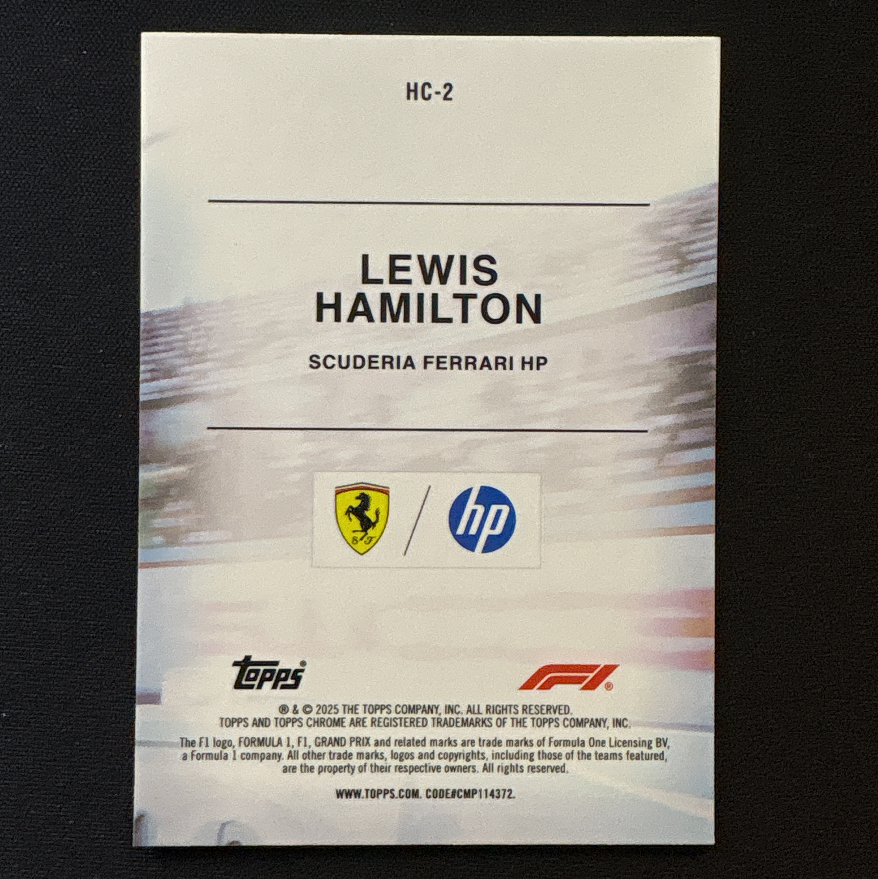 2025 Topps Chrome Lewis Hamilton 【爆爆代卖】F1 75周年 刘易斯 汉密尔顿 Helmet Collection头盔 特卡 银折 Base 法拉利 专收必备 如图#黄