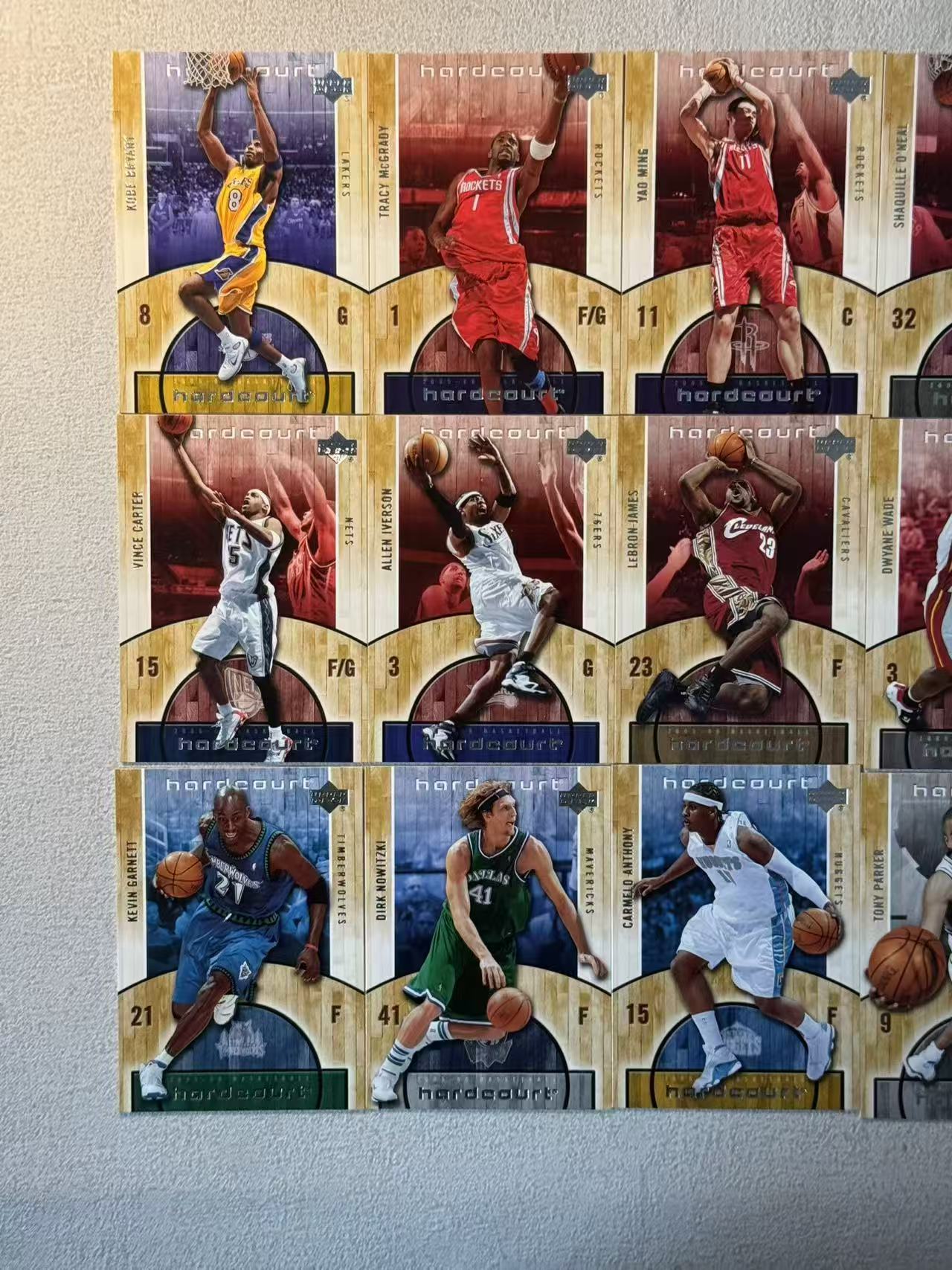 2005-06 Upper Deck Hardcourt Kobe Bryant 90张全套 套出 四大分卫 科比 麦迪 艾弗森 卡特 姚麦 詹姆斯等 大比例 木纹特卡 sp 经典选图 老卡不保卡品