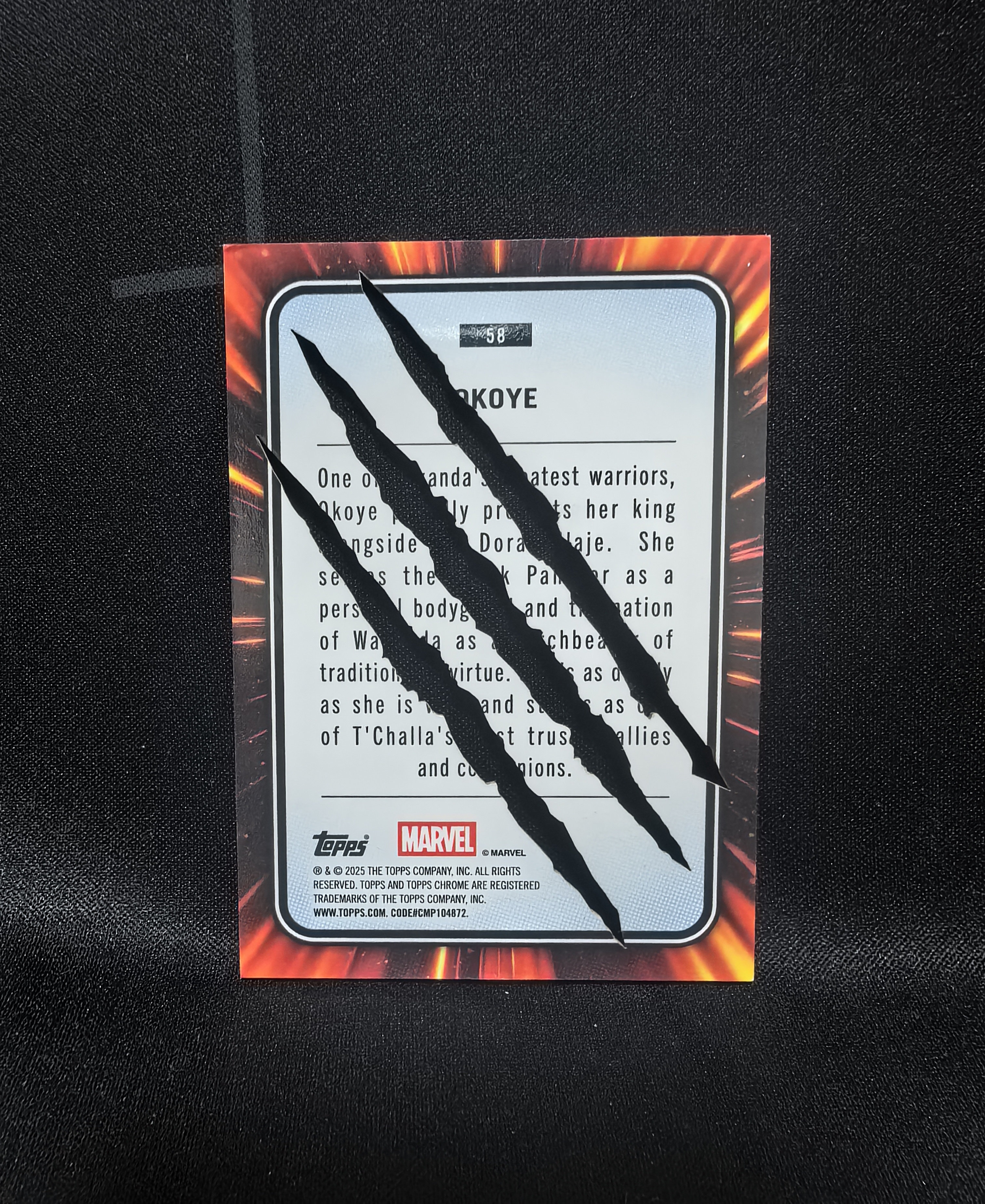 2025 Topps Chrome Marvel Okoye 奥克耶 2/5编 红折 狼爪 大比例变化版 异形镂空 漫威 黑豹 皇家侍卫队队长