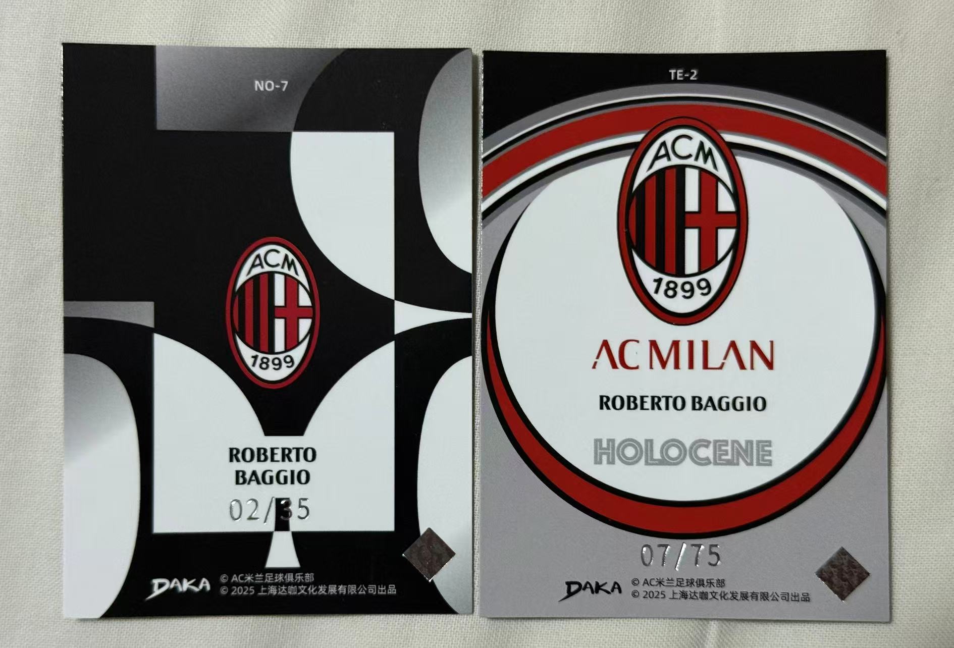 2024-25 DAKA AC米兰队盒 Roberto Baggio 【mxn拍卖】达卡 达咖 巴乔 特卡 2/35 7/75 AC MILAN AC米兰 意大利 尤文图斯 国际米兰 不发到付