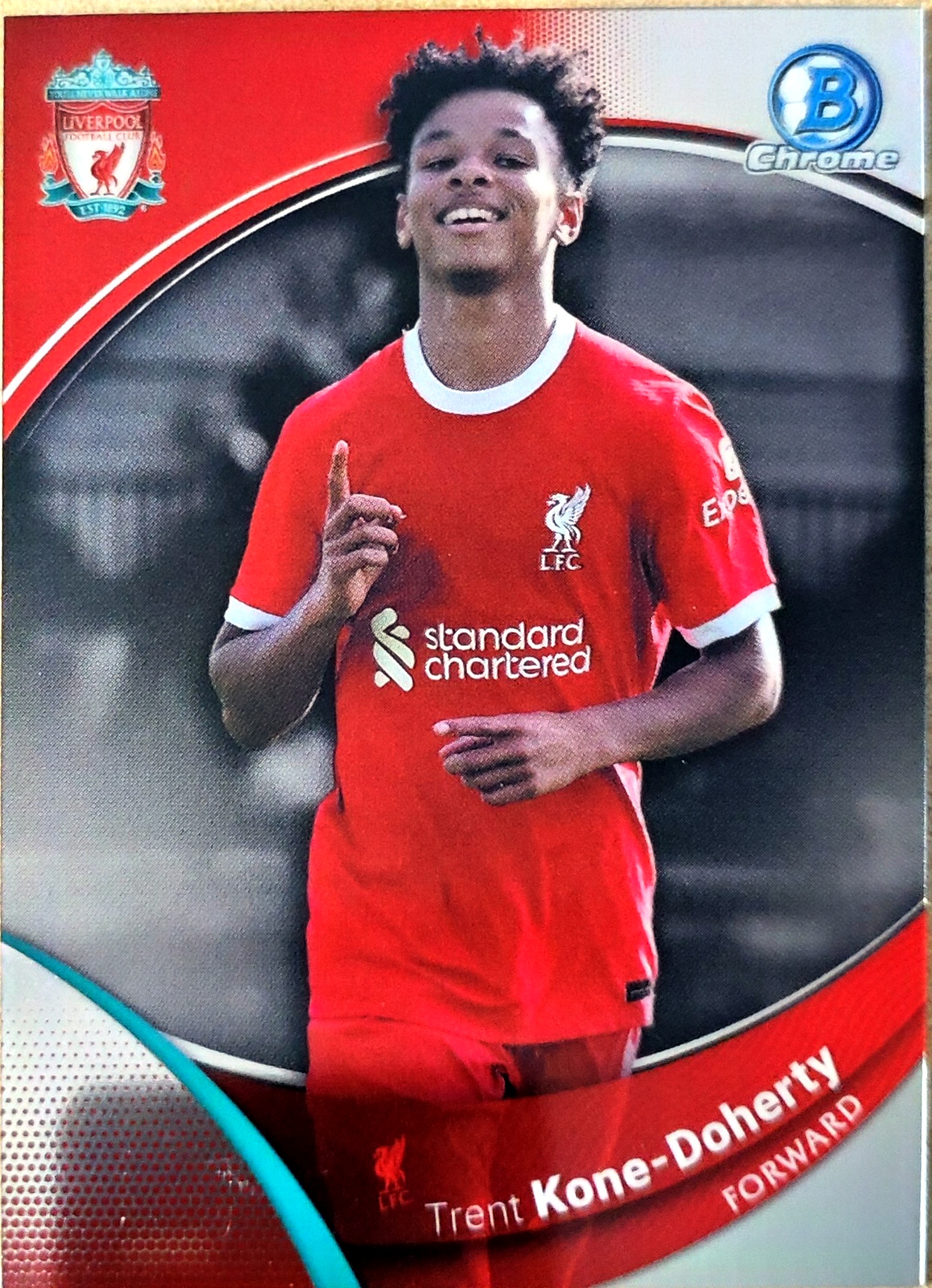 2023-24 Topps Chrome Liverpool LFC 利物浦 队盒 科内多尔蒂 1st 新秀