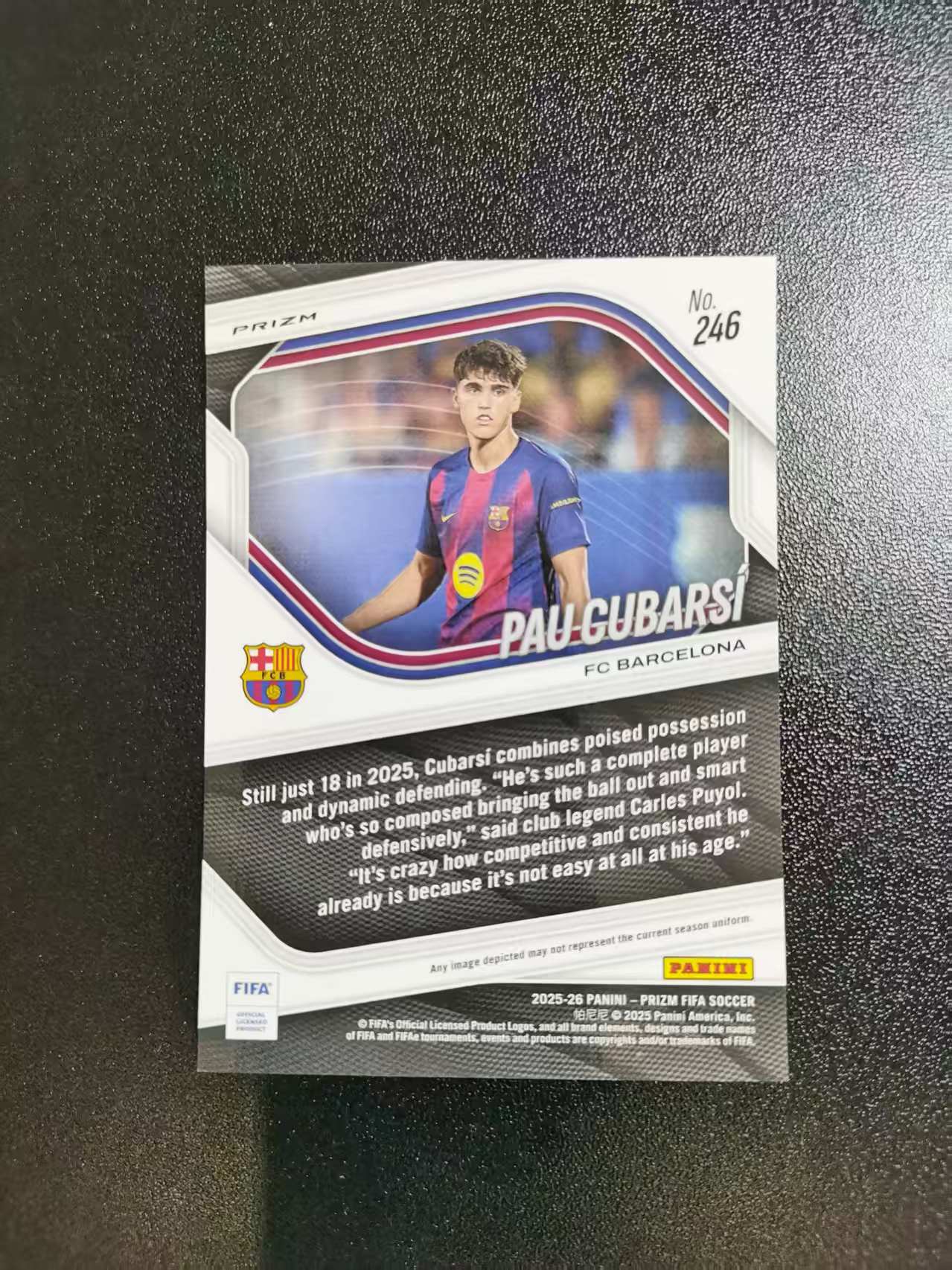2025-26 Panini Prizm FIFA Pau Cubarsi 保罗库巴西 巴萨 PZ 折射 收藏凑套 卡品如图 免费代拍CC13