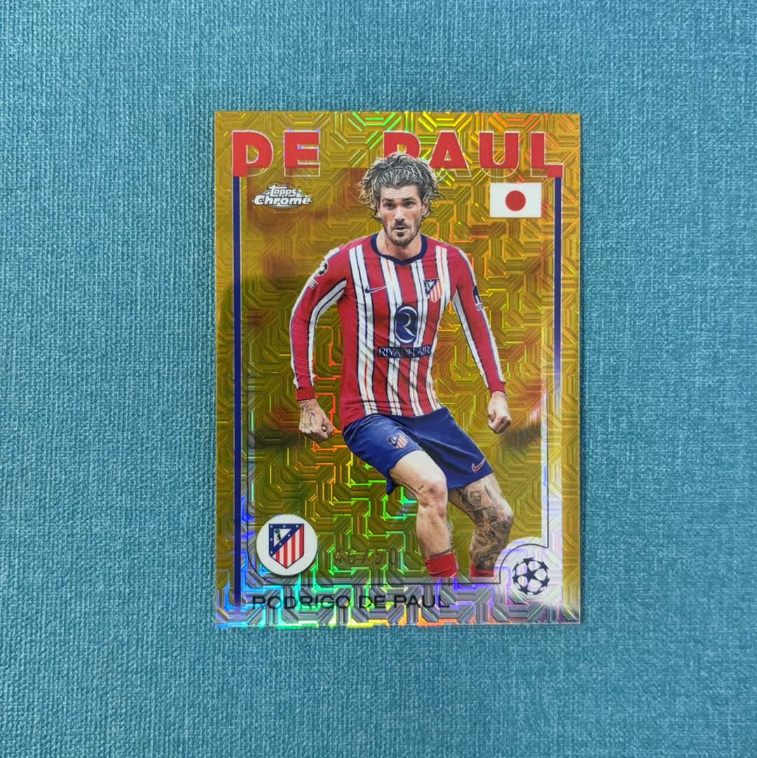 2024-25 Topps Chrome 欧战 日版 Rodrigo De Paul 德保罗 46/50编 金mojo折 马德里竞技 马竞 卡品如图 433HP