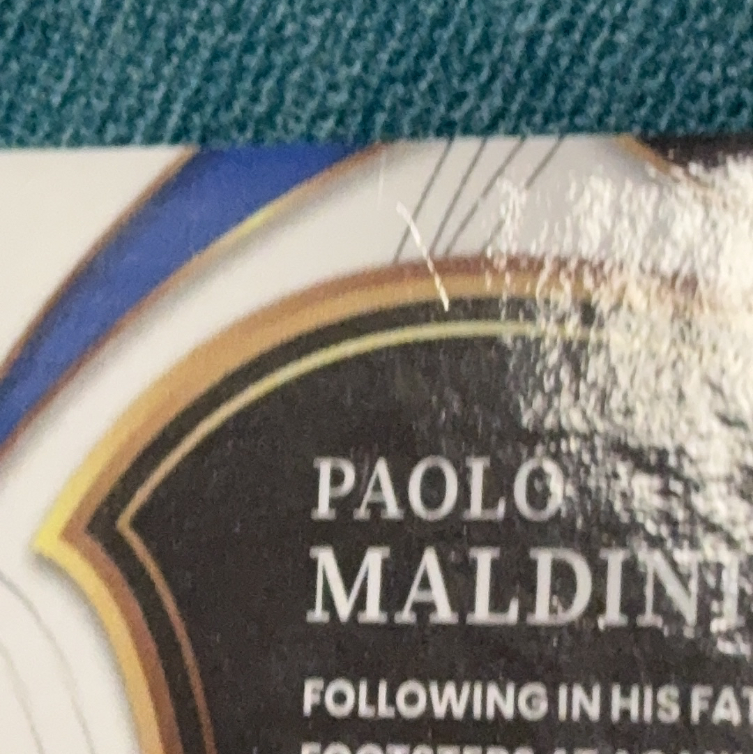 2024-25 Panini Select FIFA Paolo Maldini 保罗 马尔蒂尼 签字 场边签 红折 意大利 AC米兰 卡品如图 HGH