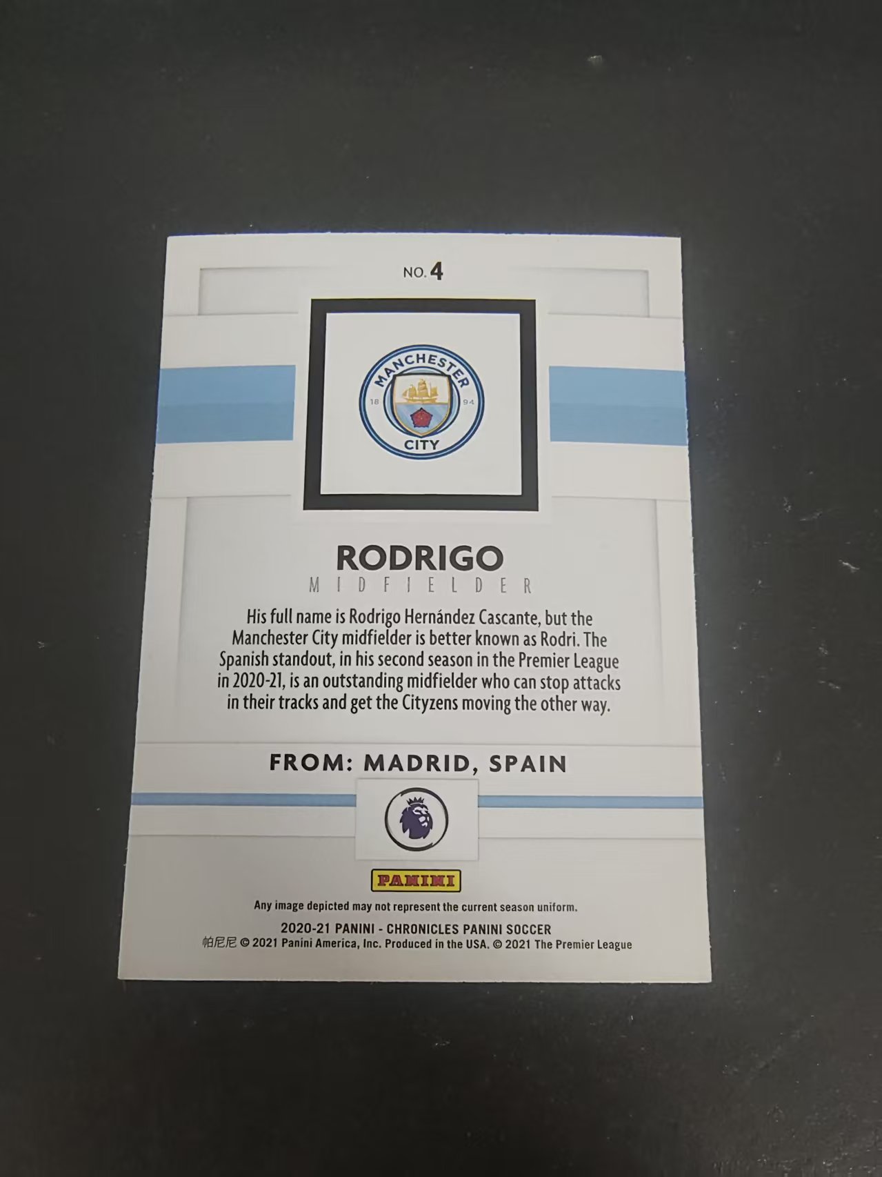 【可合并,不累计】2020-21 Panini Chronicles Rodrigo 罗德里 编年史 角微瑕