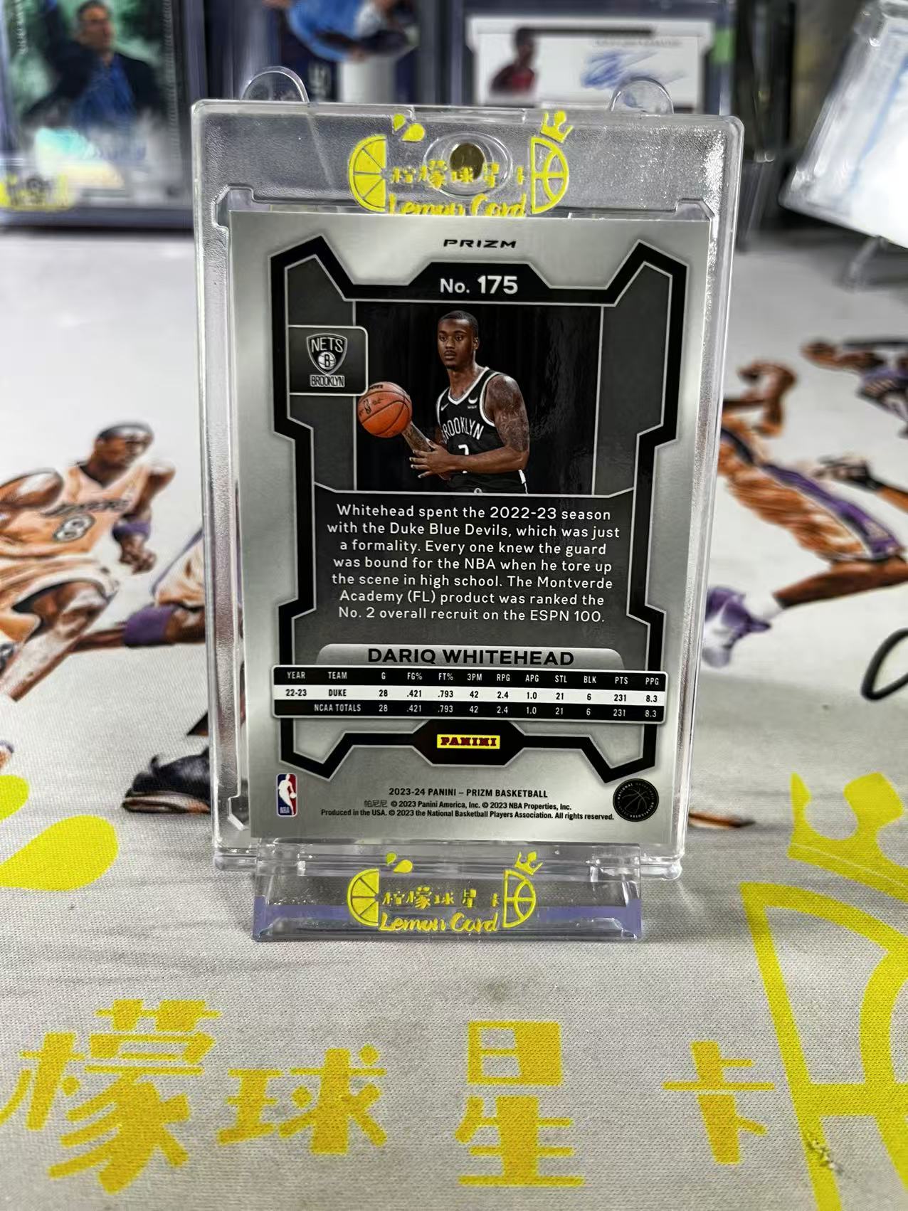 2023-24 Panini Prizm Dariq Whitehead 【柠檬球星卡拍卖】篮网 达里克 怀特黑德 新秀 RC hyper折 折射 pz 微瑕如图 #不语