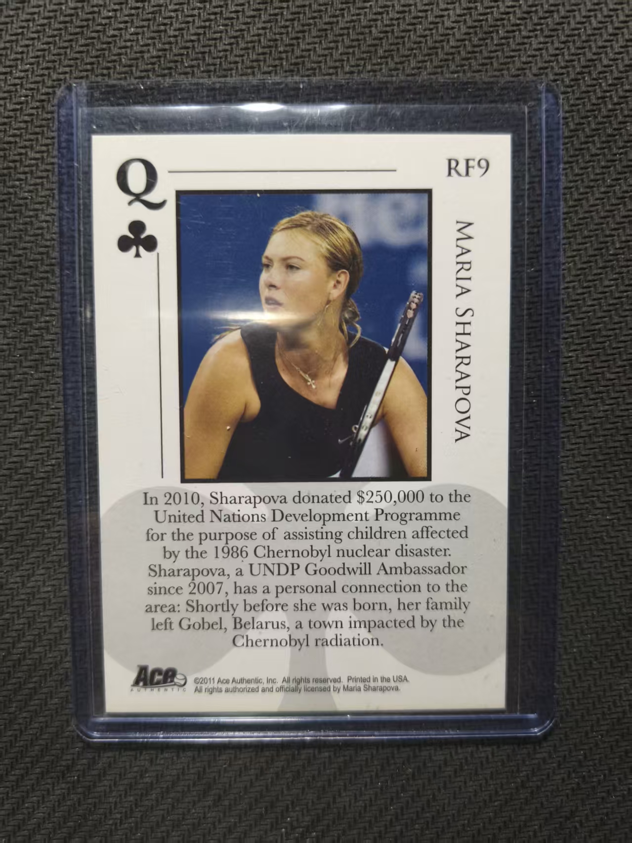 2011 Ace Authentic RF9 Maria Sharapova 玛利亚 莎拉波娃 网球 大满贯 扑克 大比例 #滨滨