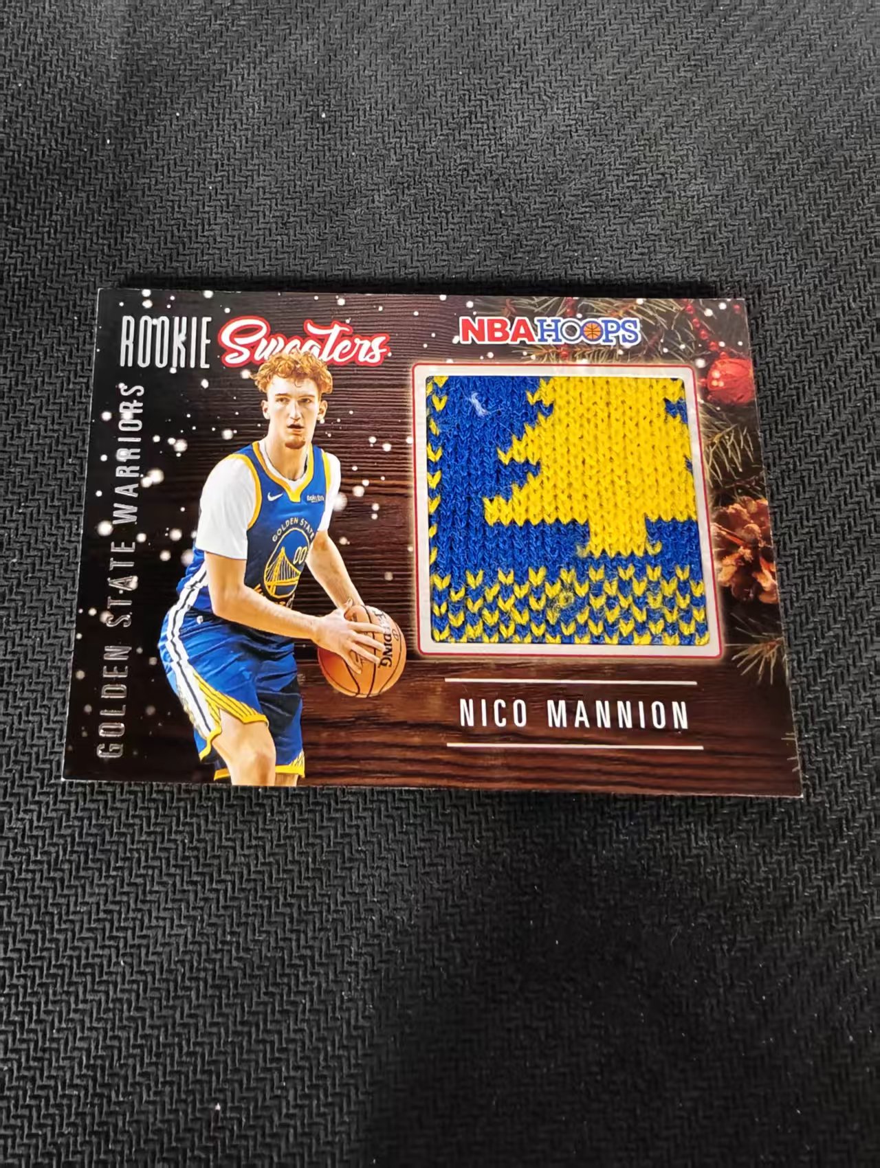 【汽水拍卖】2020-21 Panini NBA Hoops Nico Mannion RC 尼科曼尼恩 新秀 球衣 物料 切割 冬日毛衣 勇士 瑕疵如图
