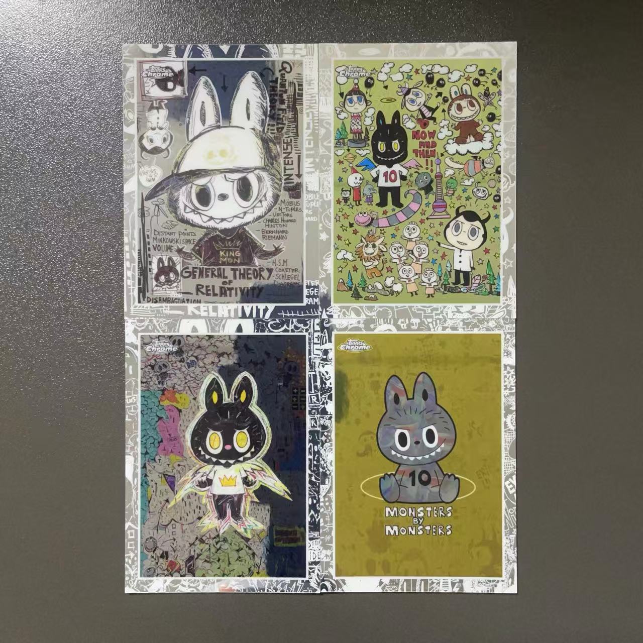 【德基拍卖】2025 Topps Chrome The Montsers LABUBU 十周年纪念收藏卡 拉布布 泡泡玛特POP MART 龙家升作品 Base 4张一套 整套打包 第4套 收藏必备 卡品如图 船12-13