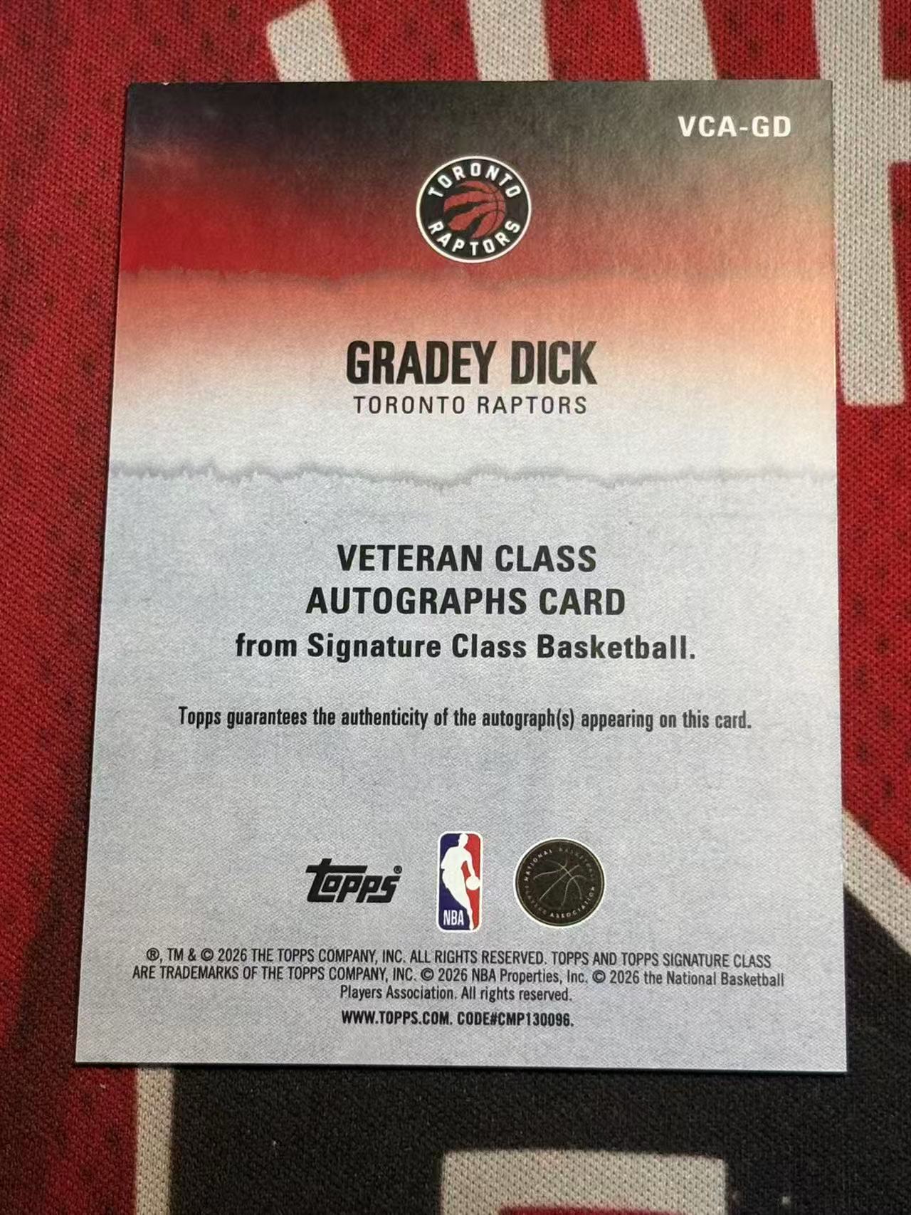 2025-26 TOPPS SIGNATURE CLASS GRADEY DICK 老鹰 神射手 格雷迪迪克 签字卡 顺位签 专收凑套必备【烂臭嘴拍卖】