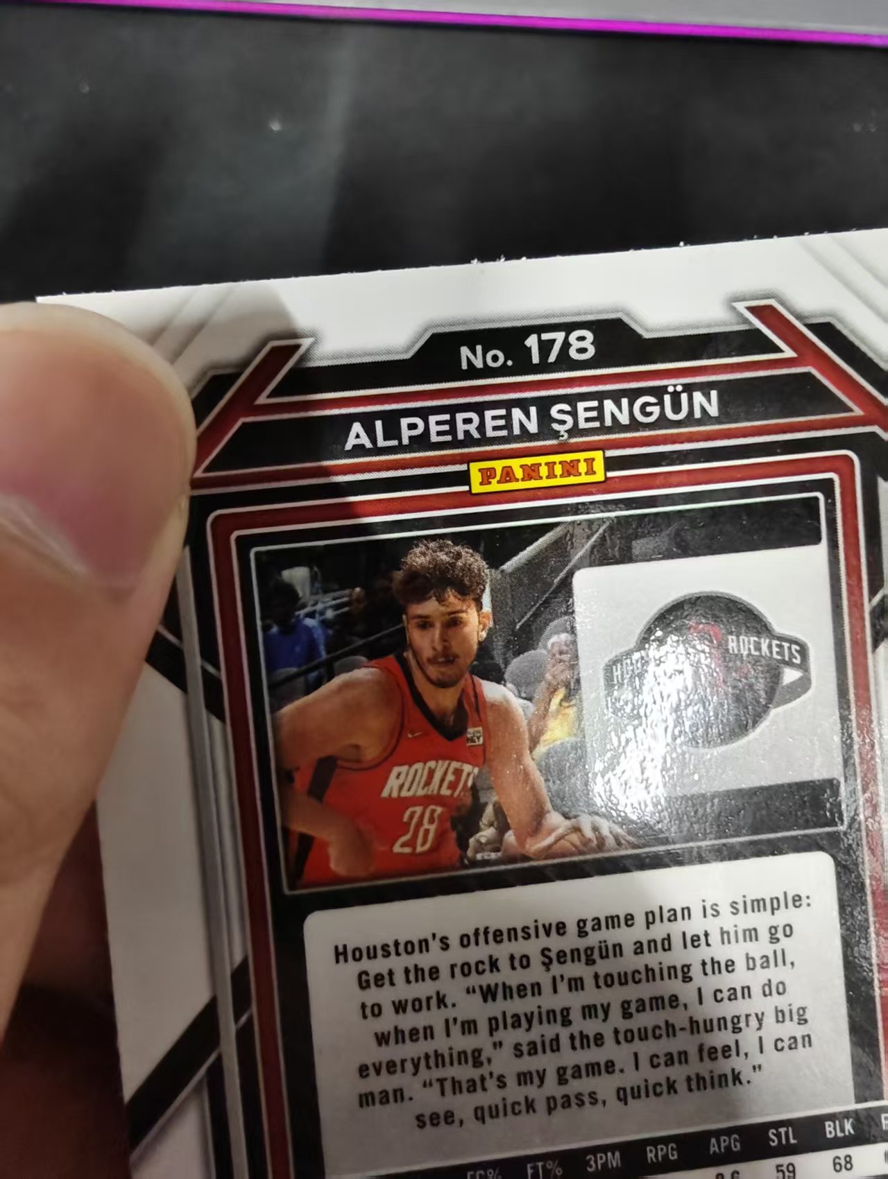 2022-23 Panini Prizm Alperen Sengun 阿尔佩伦 申京 火箭 红波纹 PZ 划痕 边角瑕疵 #178