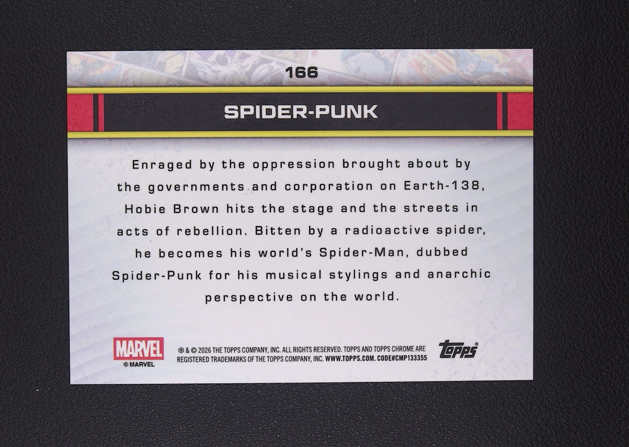 2026 Topps Chrome Spider-Punk 蜘蛛朋克 46/50编 金棋盘折 漫威 蜘蛛侠【Big M 代拍】 D水