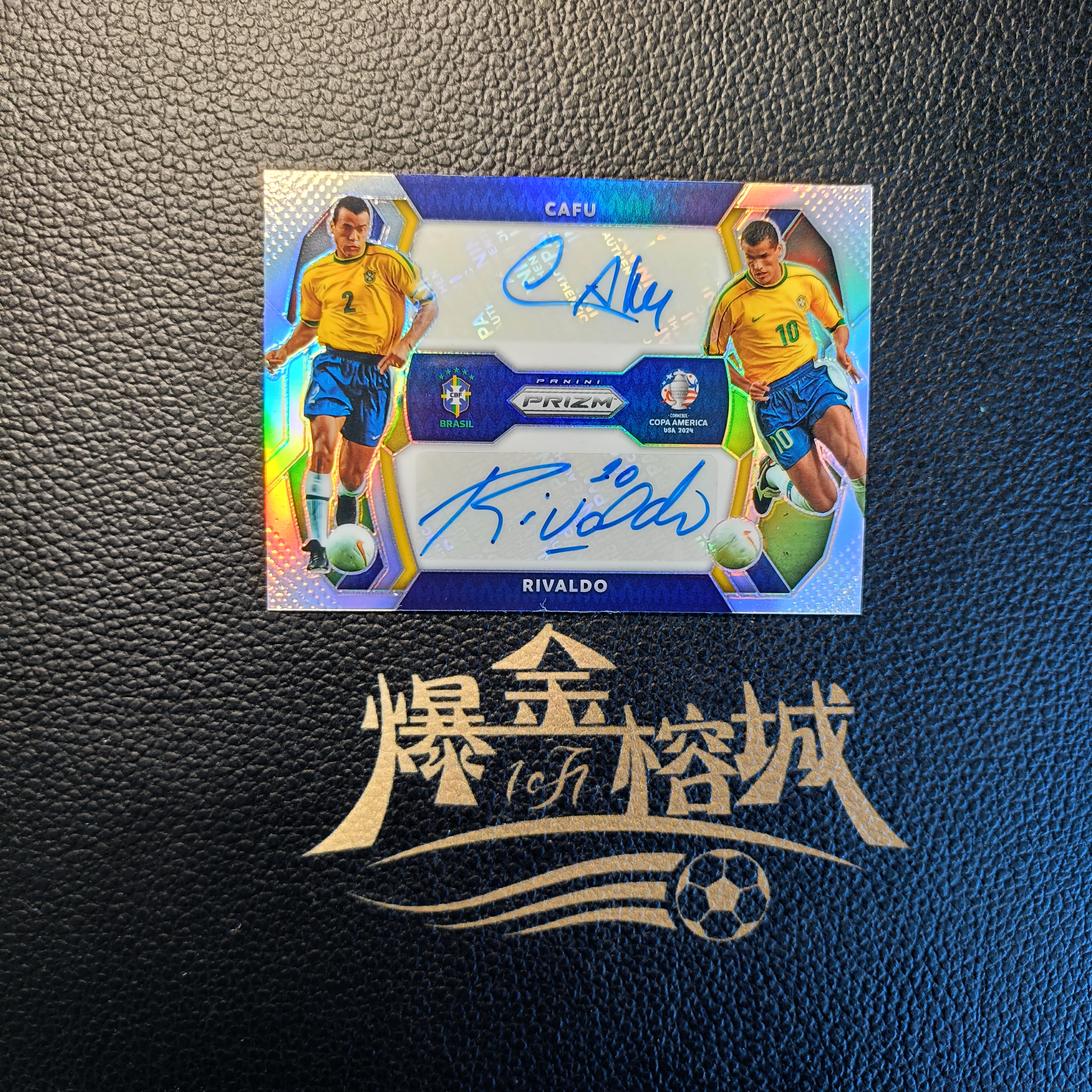 2024 【 爆金榕城 】 Panini Prizm 美洲杯pz 元年 巴西 Cafu 卡福 Rivaldo 里瓦尔多 双人签字 银折 99编 实卡好看 收藏必备 卡品如图 微瑕 in哥