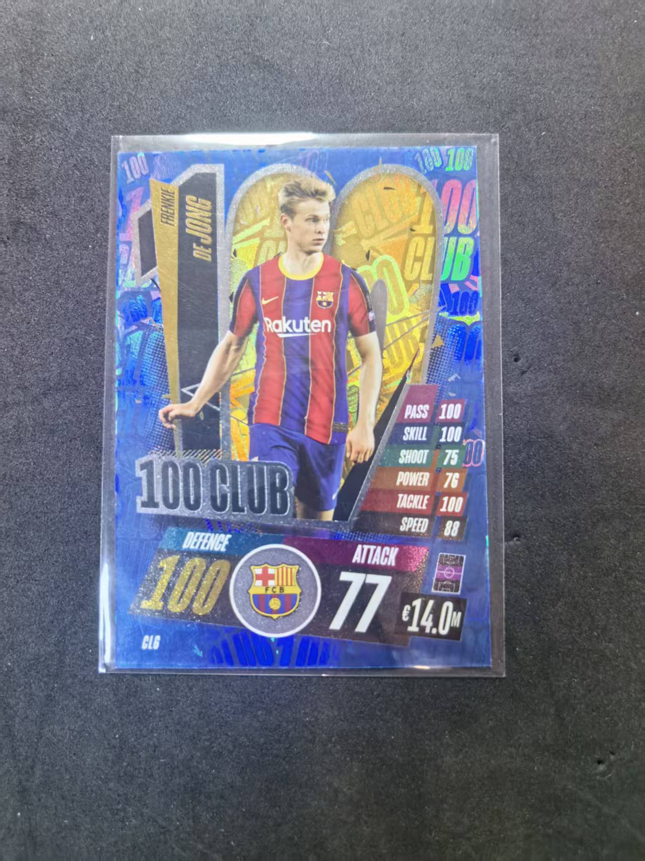 2022-23 Topps MATCH Frenkie de Jong 欧冠 欧协 西甲 巴塞罗那 巴萨 德容 100俱乐部 蓝折 游戏版 不保卡品 凑套必备(A6)