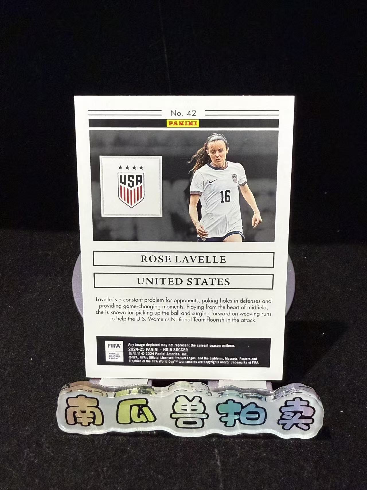 2024-25 Panini Noir Rose Lavelle 诺尔 美国 女足 罗斯 拉韦尔 49编 base 不保卡品 南瓜兽圣杯12.15