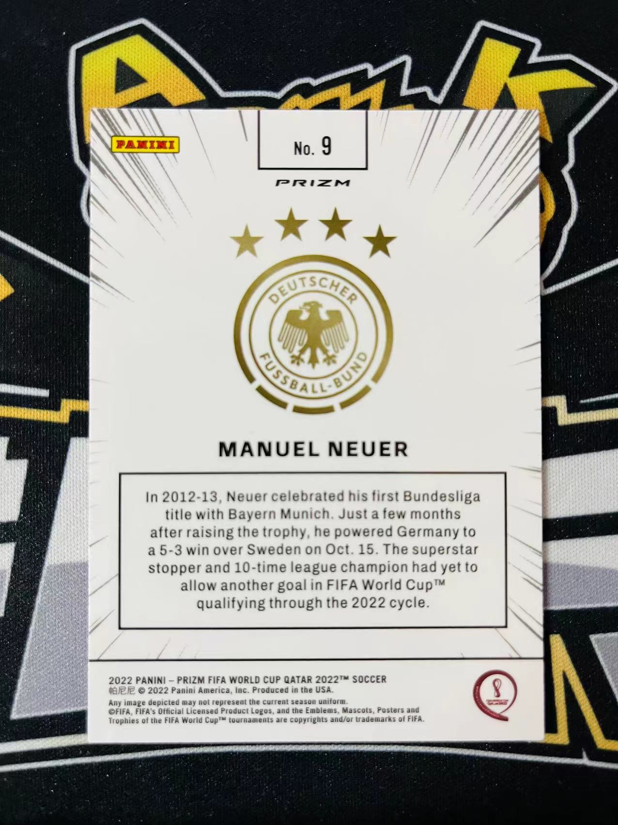【扒卡拍卖】2022 PRIZM 世界杯 FIFA MANUEL Neuer 曼努埃尔诺伊尔 漫画特卡 银折 大比例 SSP 拜仁慕尼黑 Z.0416BK66