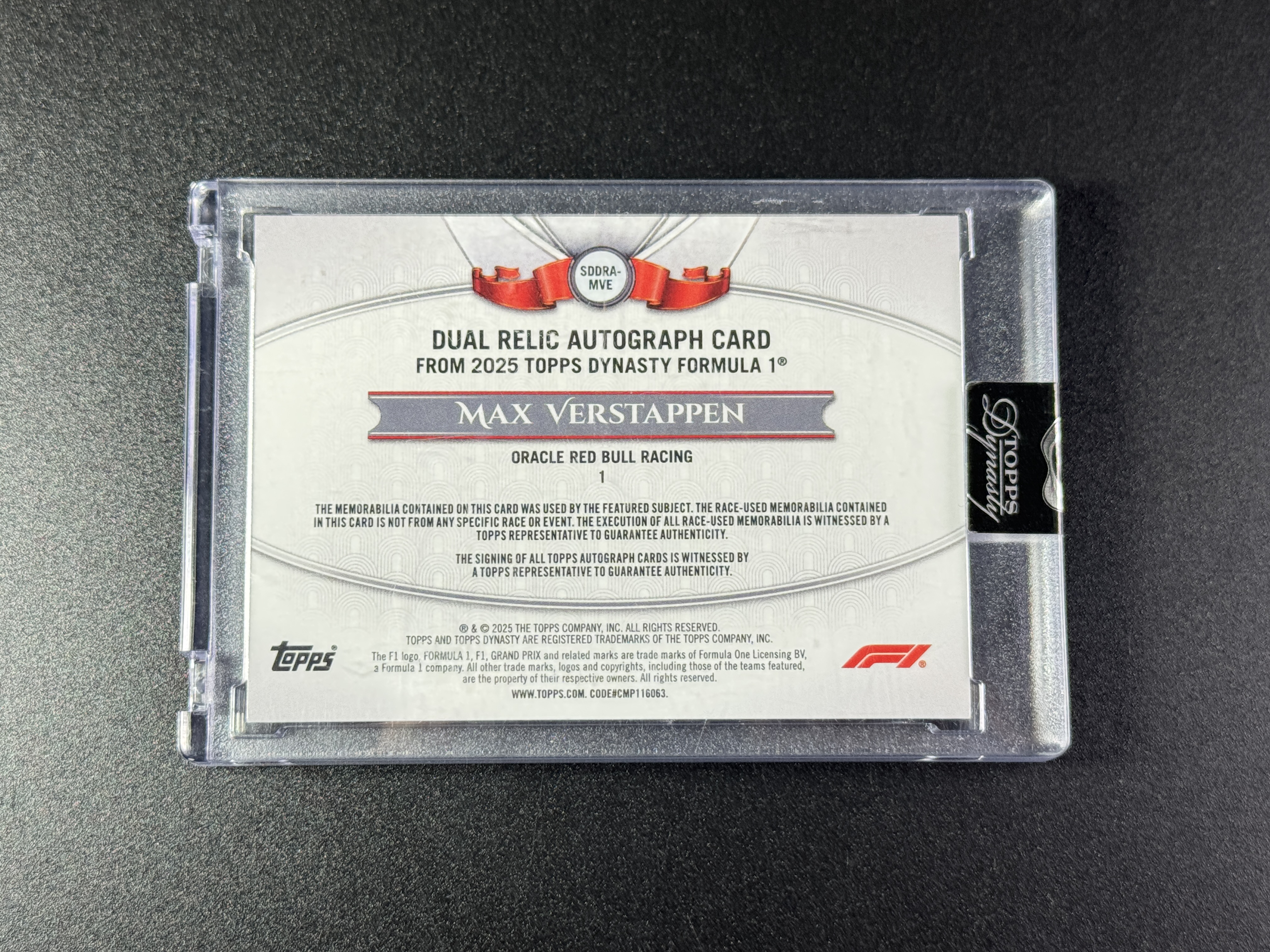 【喷子拍卖】2025 topps dynasty F1 Max Verstappen 王朝 红牛车队 冠军车手 维斯塔潘 2编 双窗 patch 签字 闪版 卡签 亲穿比赛服切logo超暴力 最高端系列hit 原封砖 送订制壳 Avicii