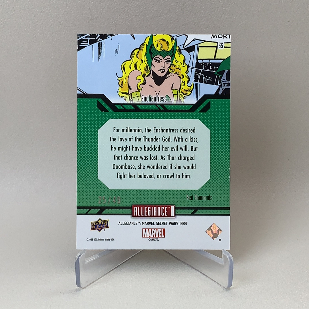 【弈卡代拍】2023 Upper Deck Marvel漫威 Secret Wars 秘密战争 大比例 红折 折射 Enchantress 魅惑魔女 25/49编 低编 品相如图 凑套必备 Mito
