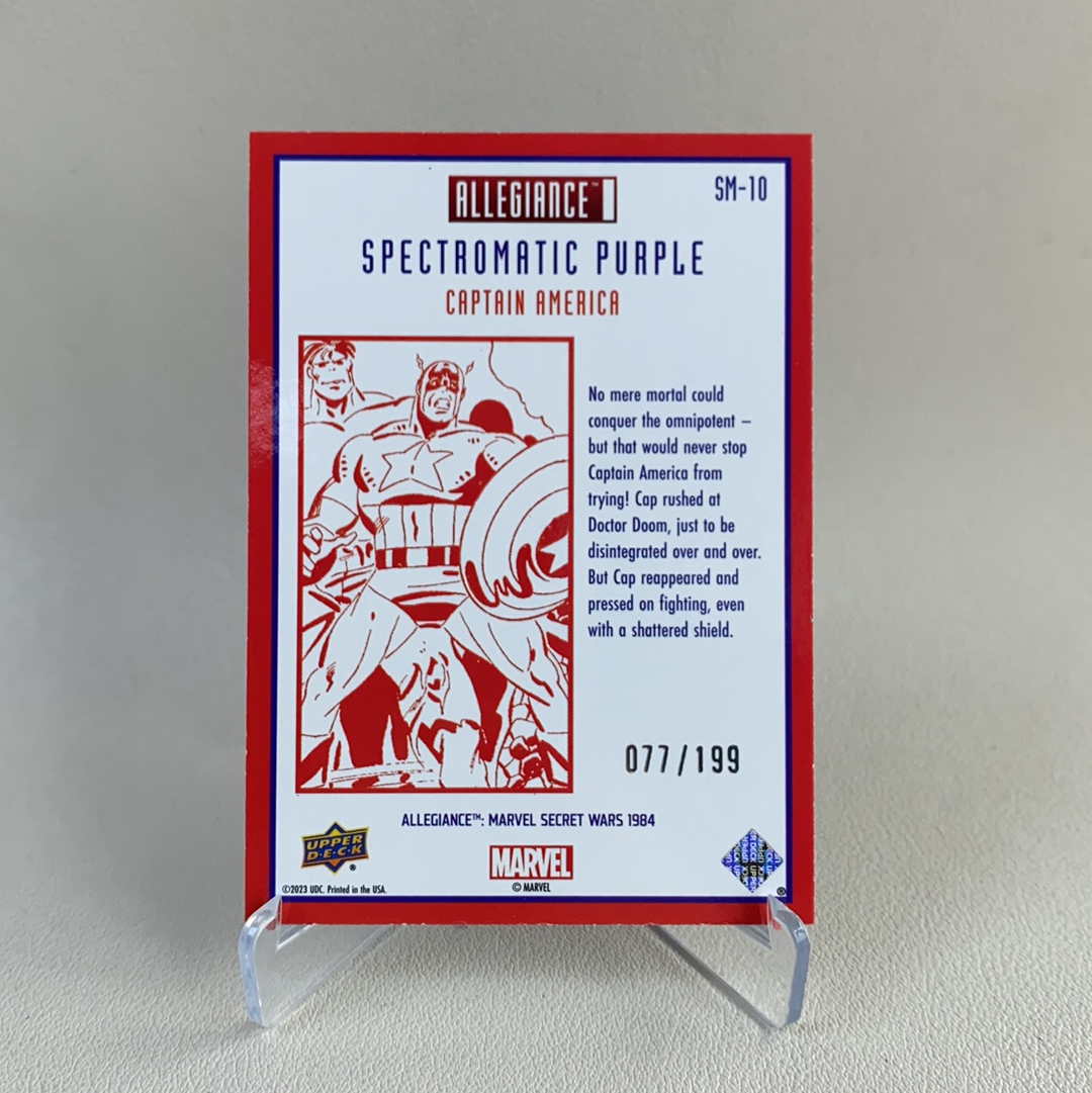 【弈卡代拍】 2023 Upper Deck Marvel 漫威 MCU Allegiance 秘密战争 特卡 碎冰折 美队 Captain America 77/199编 品相如图 凑套必备 无理
