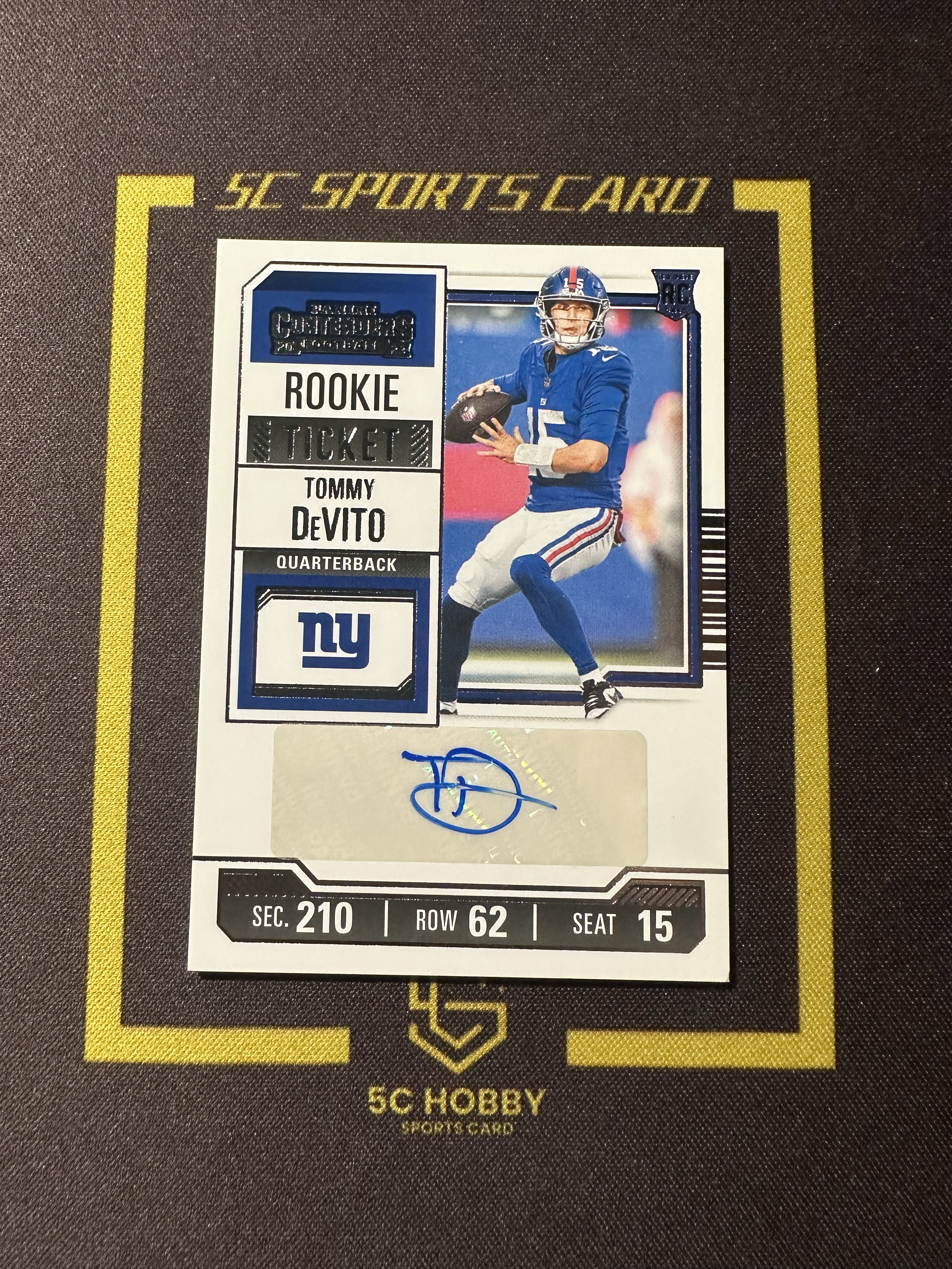 【主演出卡】2023 panini 橄榄球 contenders 球票系列 巨人 Tommy DeVito 新秀 球票 签字 卡品如图