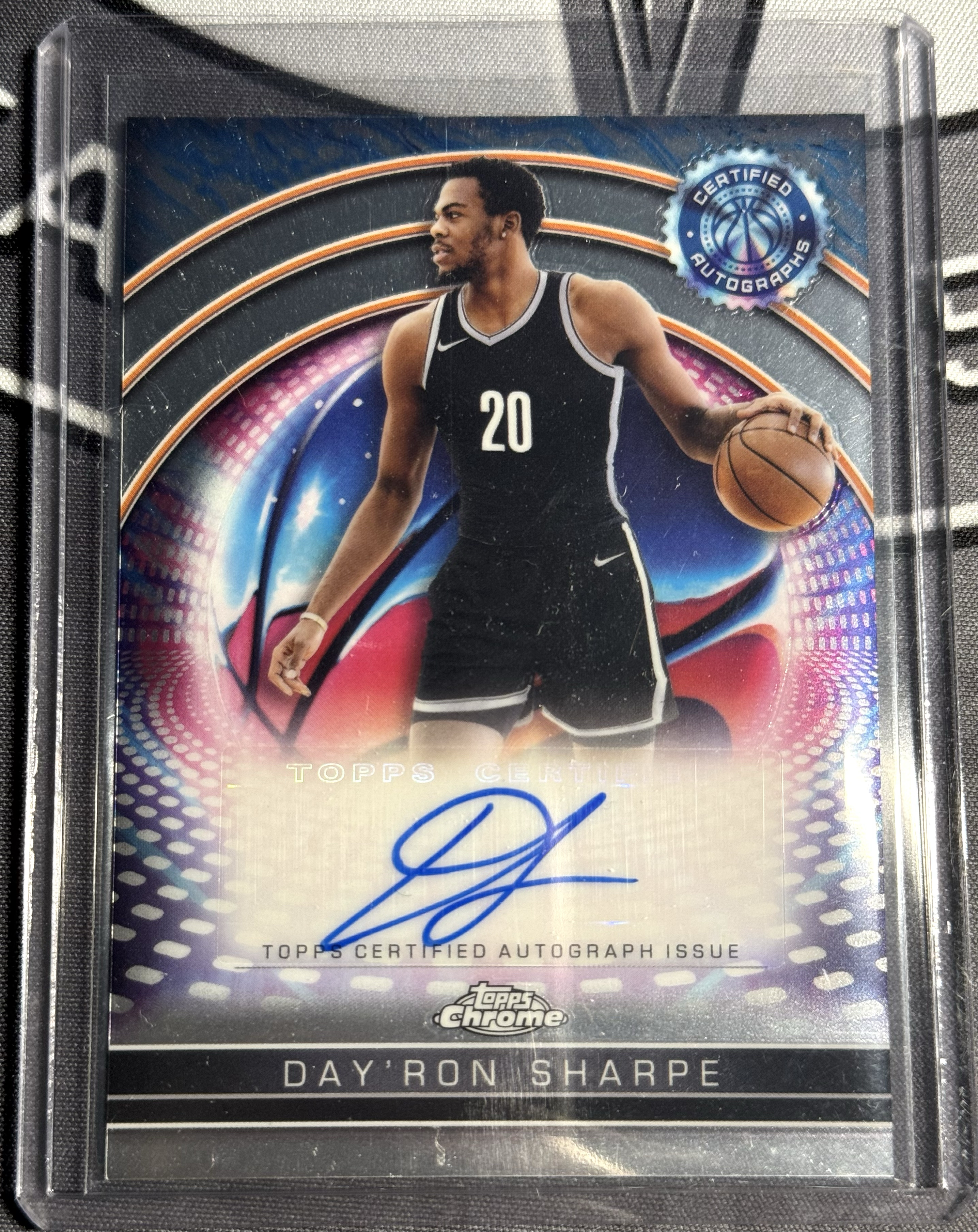 2024-25 Topps Chrome NBA Basketball TC 篮球 DayRon Sharpe 戴龙 夏普 签字 贴签 不带编 篮网 卡品不保 瑕疵如图 XW