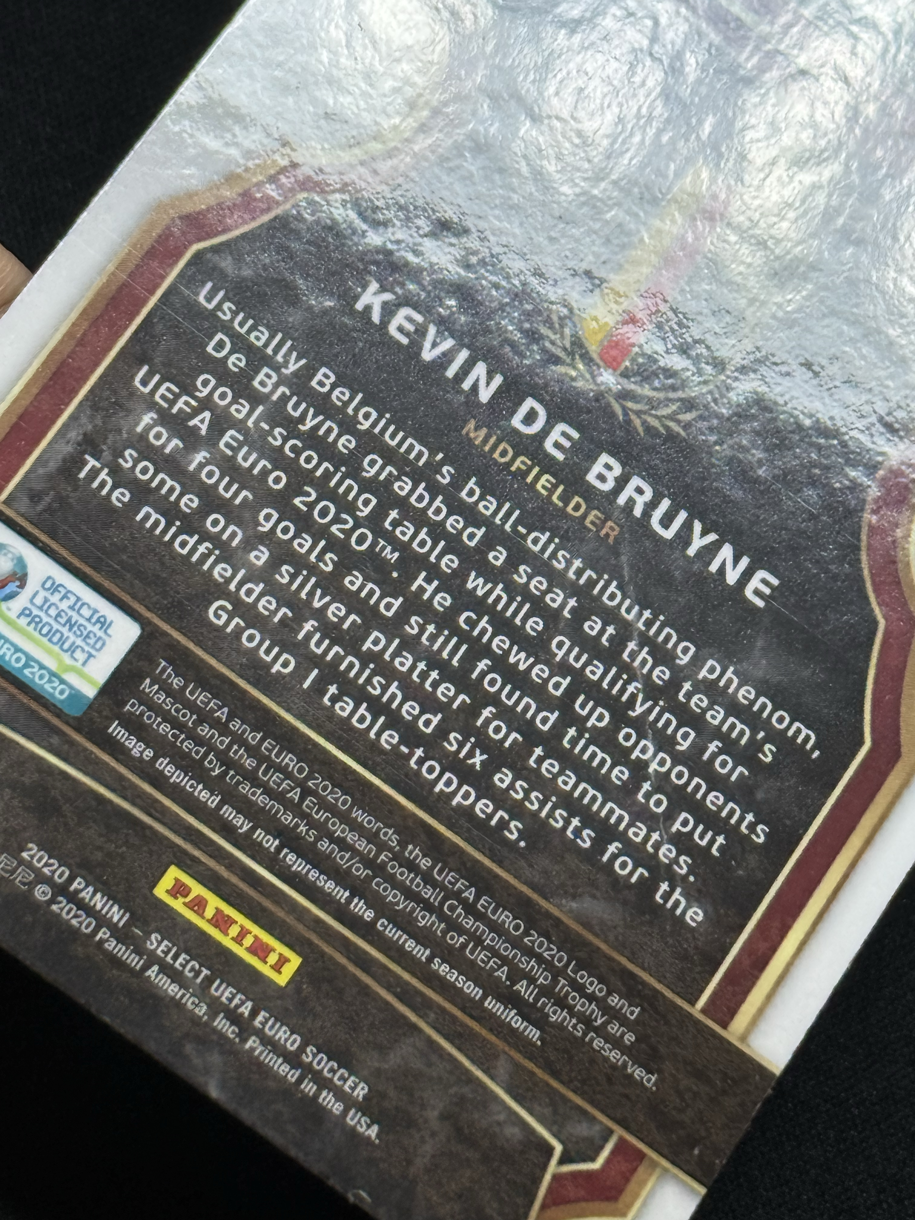 2020 Panini Select Kevin De Bruyne 【小贝代拍】欧洲杯 Select 比利时 曼城 那不勒斯 丁丁 德布劳内 银折 瑕疵如图 拍前看描述 H EW
