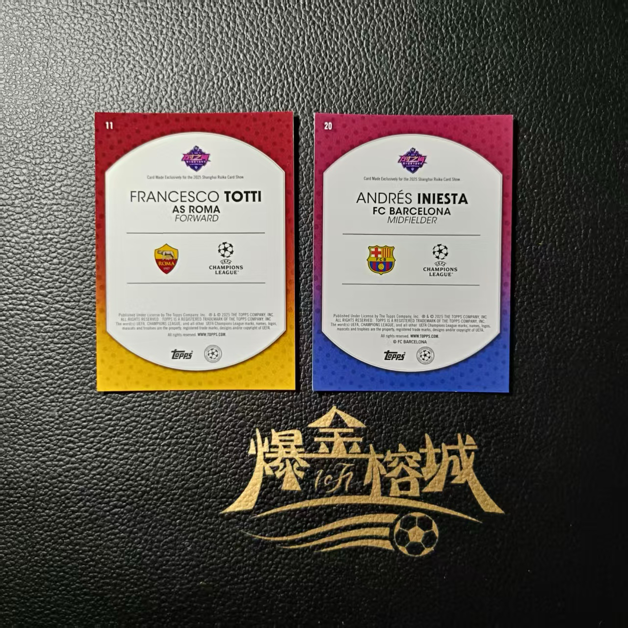 2024-25 【 爆金榕城 】 topps 欧冠 展会包 睿卡嘉年华 伊涅斯塔 等人 卡品如图 微瑕 打包出 包包